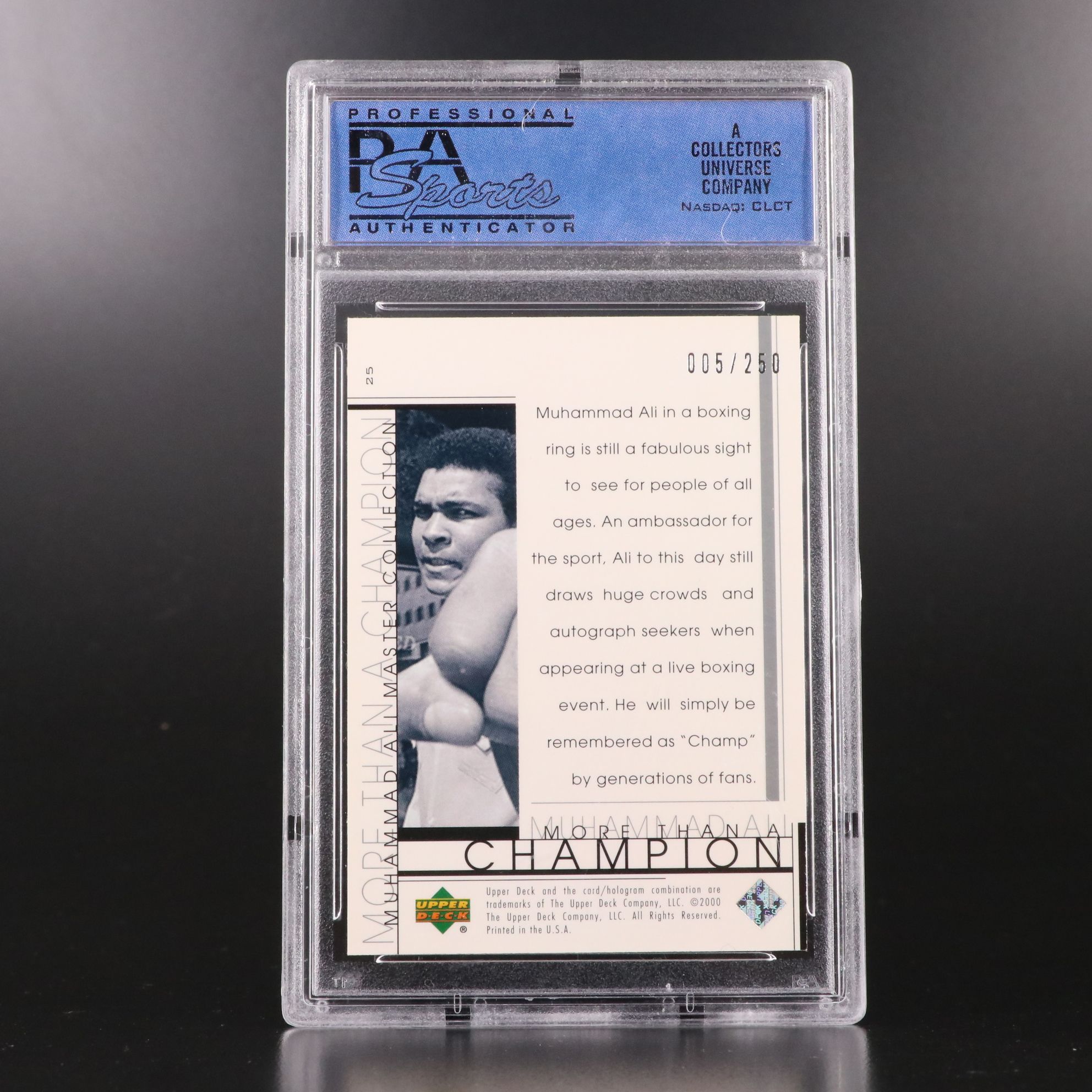 2000 Upper Deck Master Collection Muhammad Ali Boxing Cards Graded PSA 7