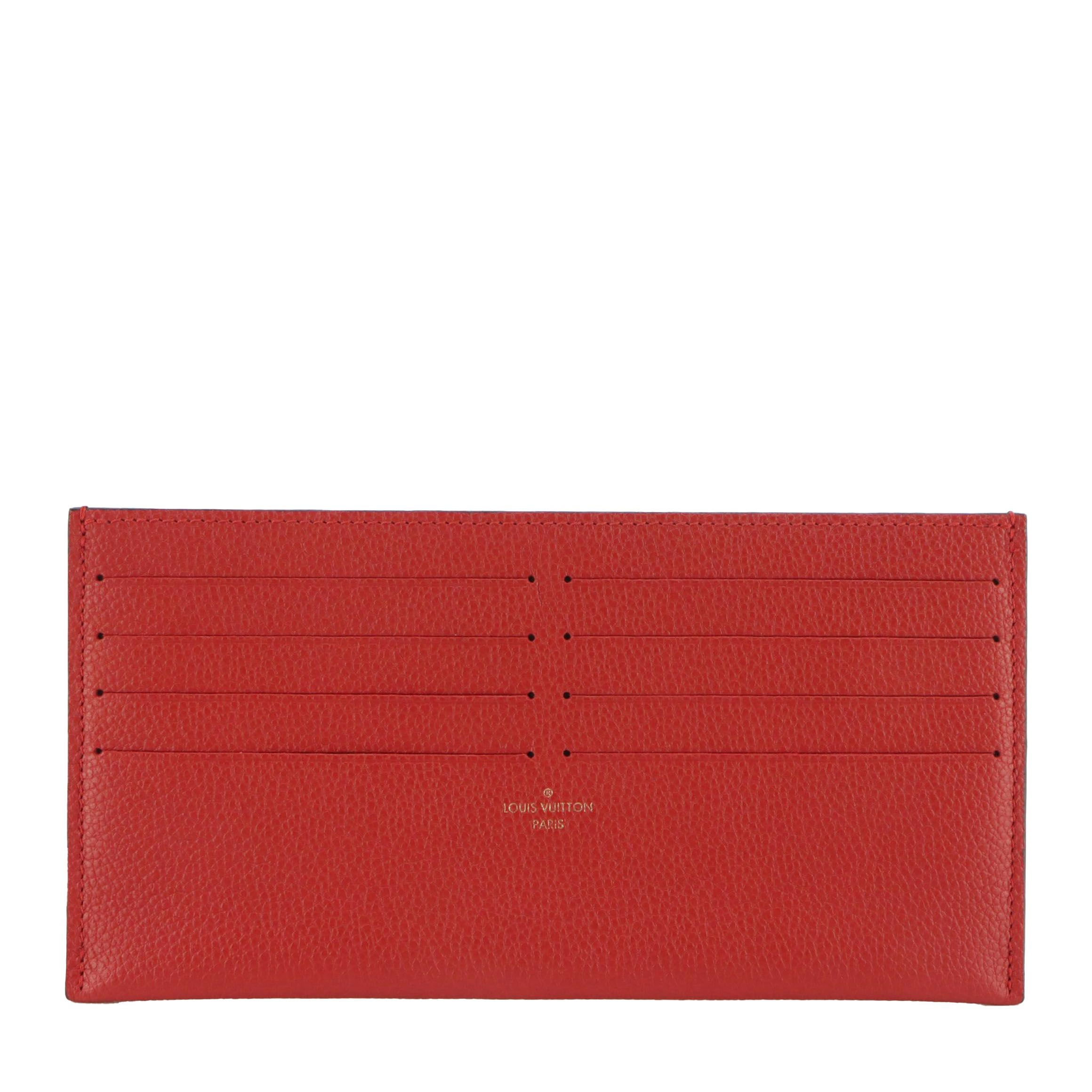 Louis Vuitton Félicie Pochette Card Holder Insert in Red Grained Leather