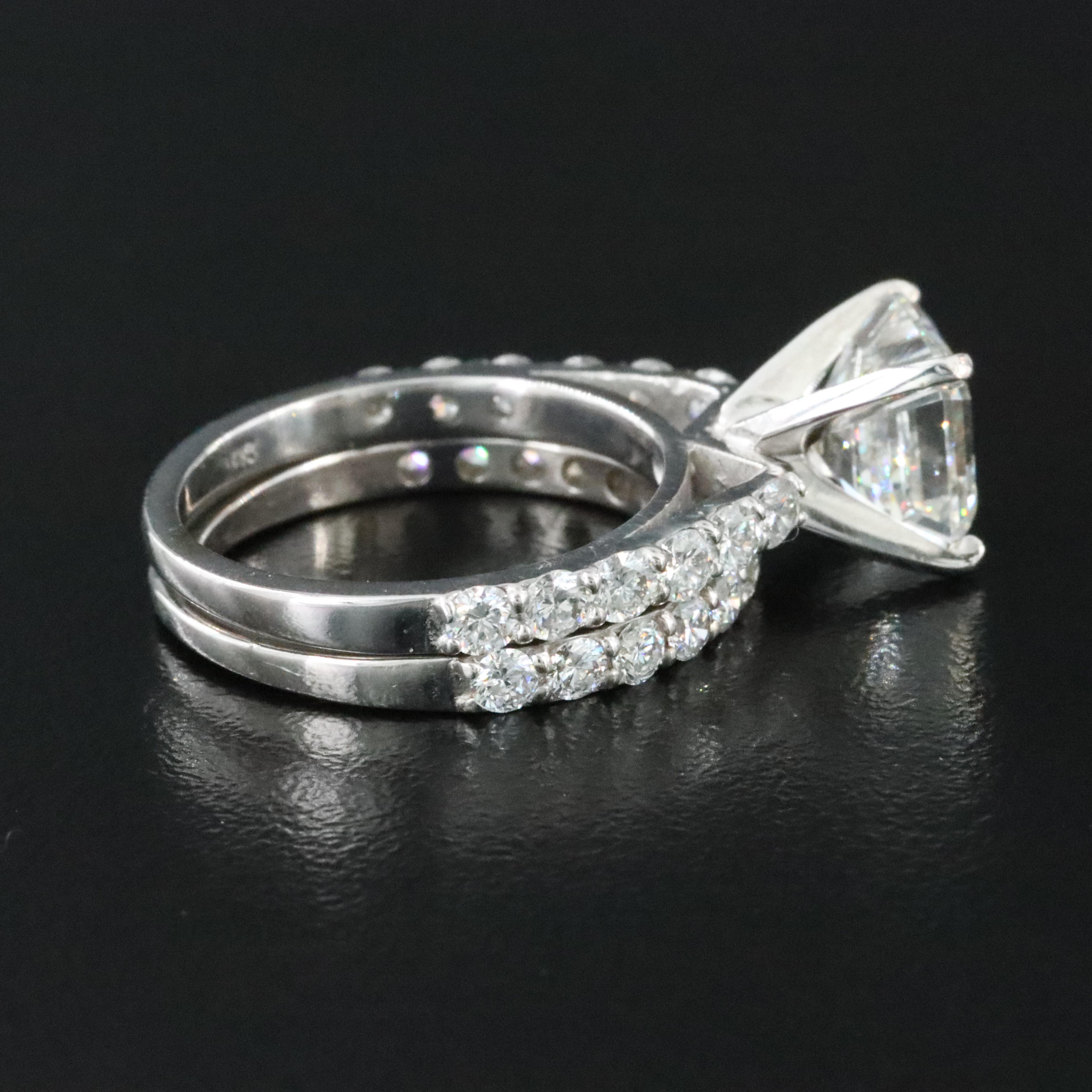 14K 4.32 CTW Lab Grown Diamond Ring Set with IGI Report