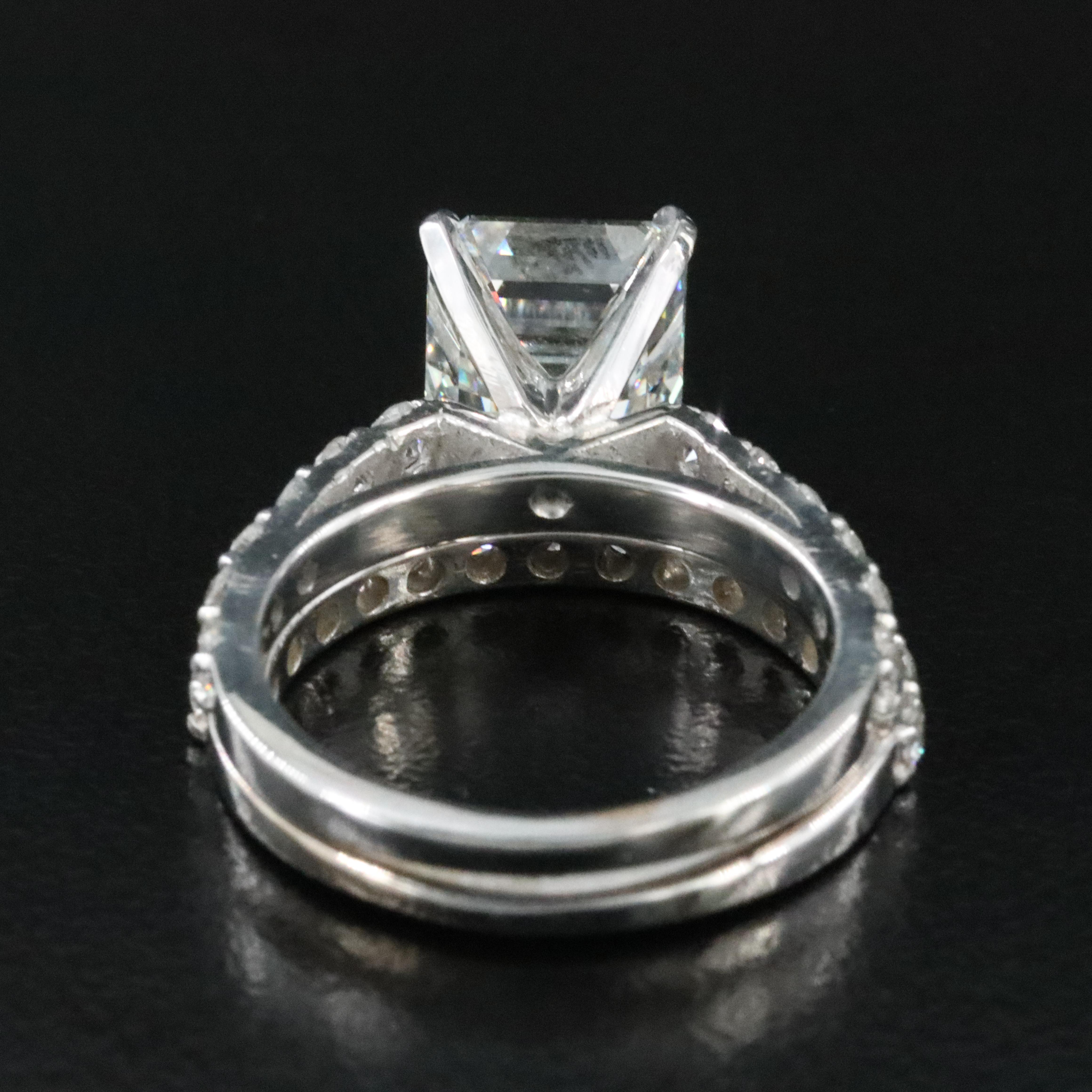 14K 4.32 CTW Lab Grown Diamond Ring Set with IGI Report