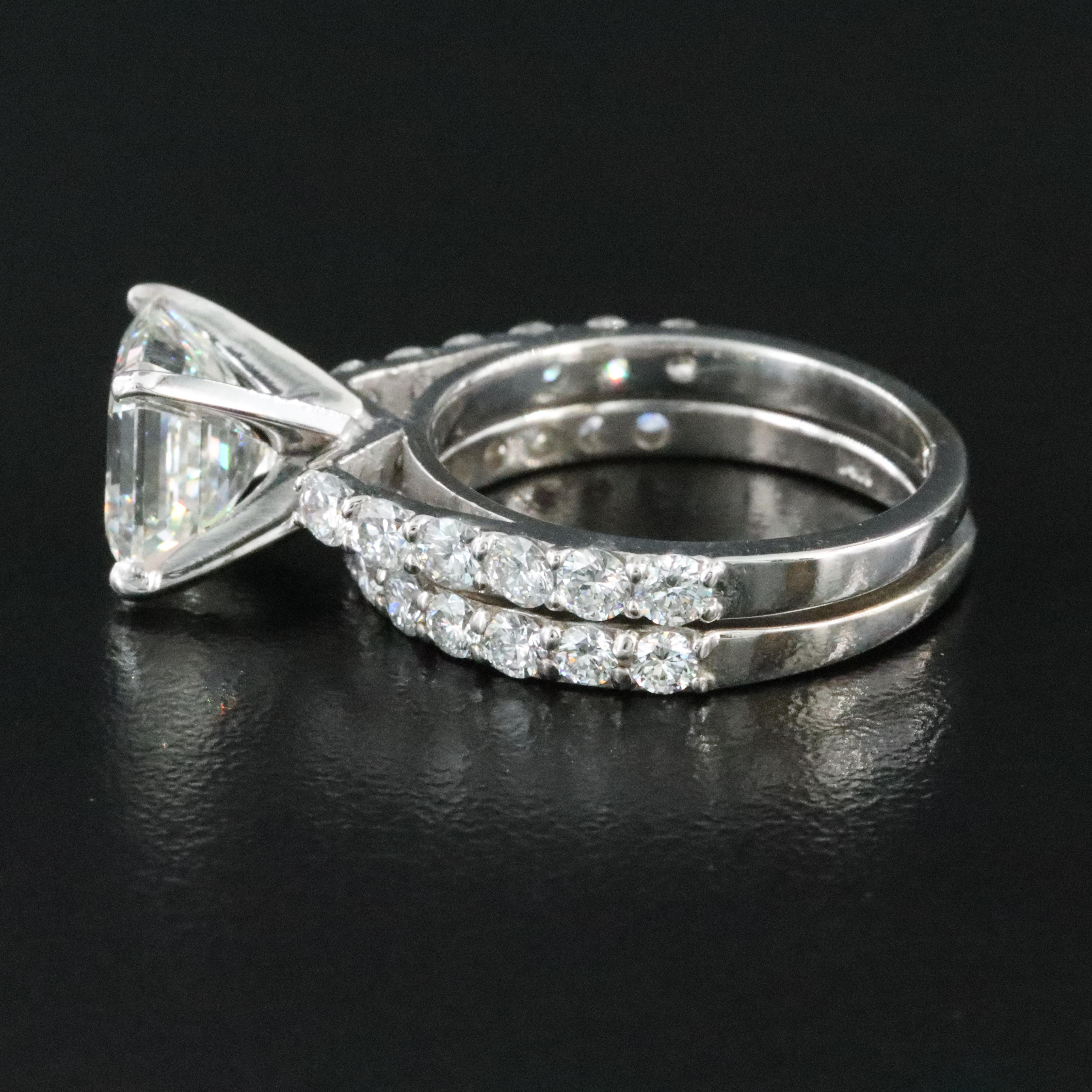 14K 4.32 CTW Lab Grown Diamond Ring Set with IGI Report