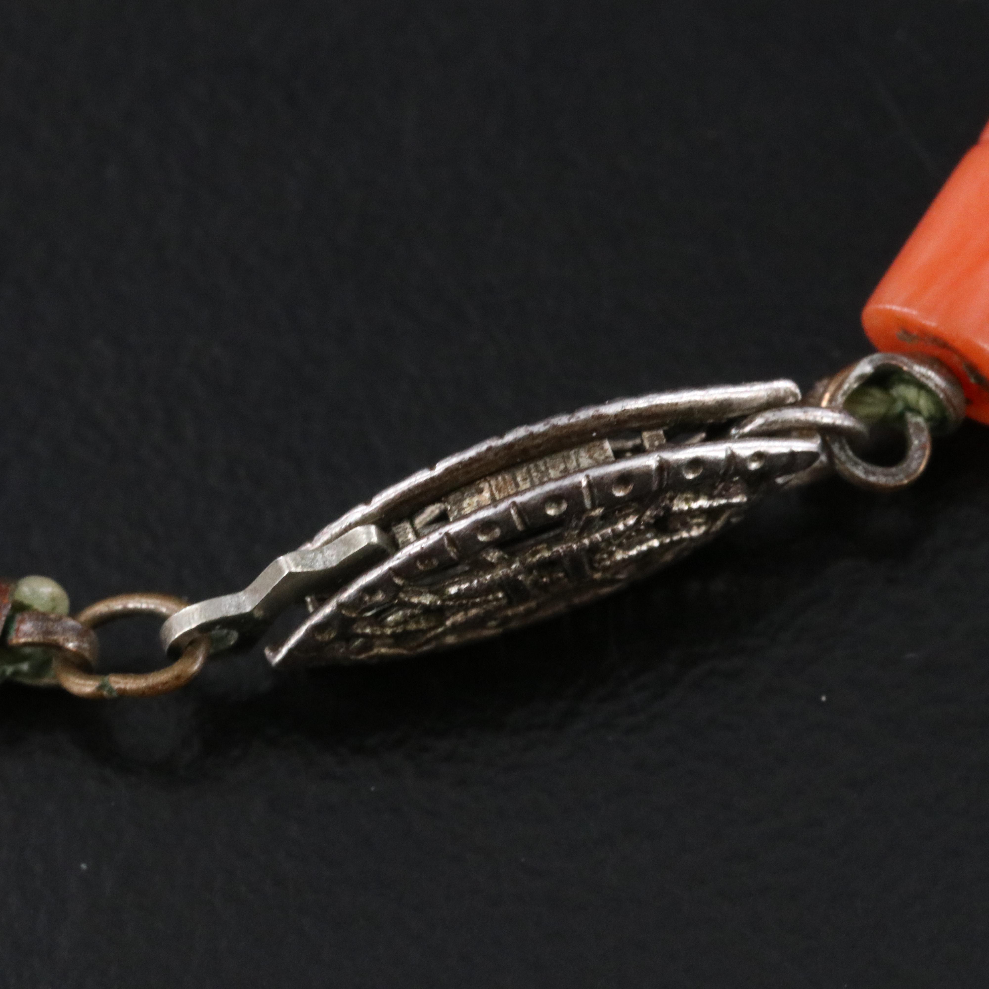 Vintage Coral Necklace with Sterling Clasp