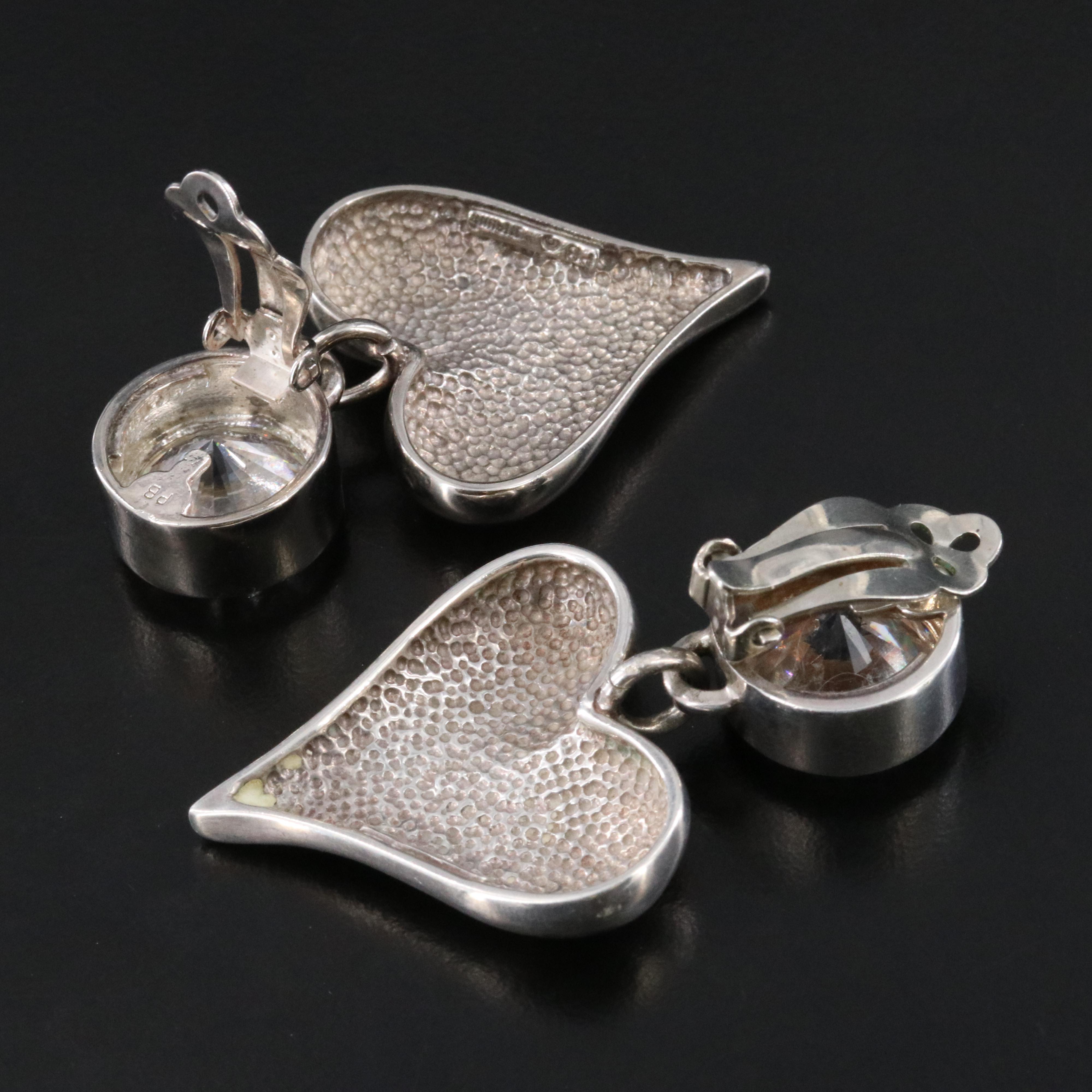 Sterling CZ Heart Earrings