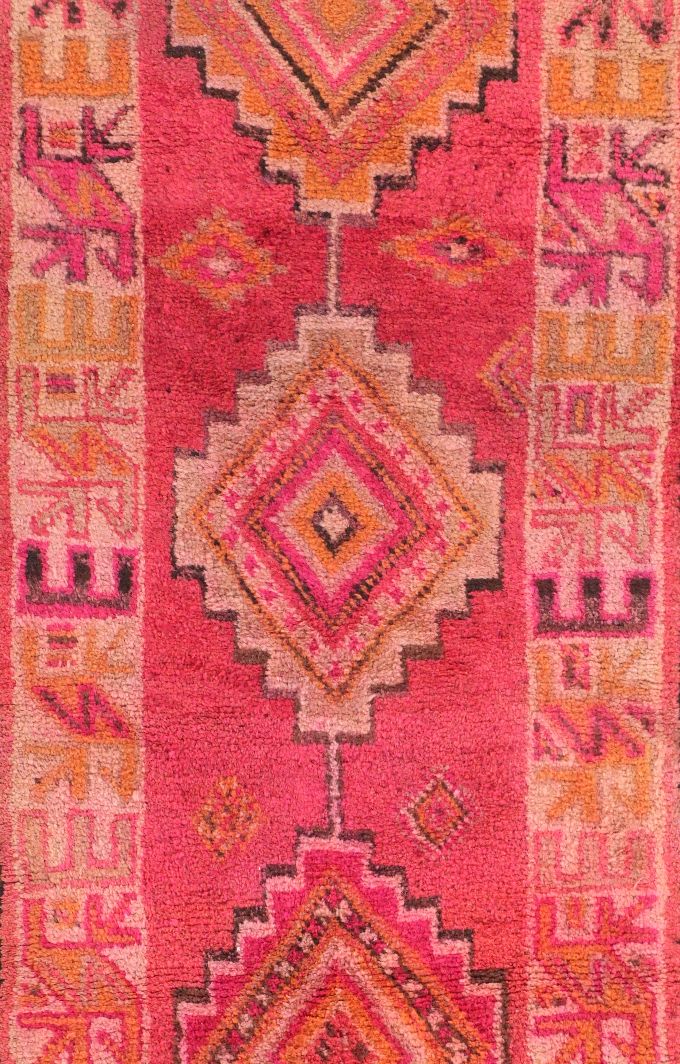 3'5 x 10'11 Hand-Knotted Turkish Oushak Carpet Runner Long Rug