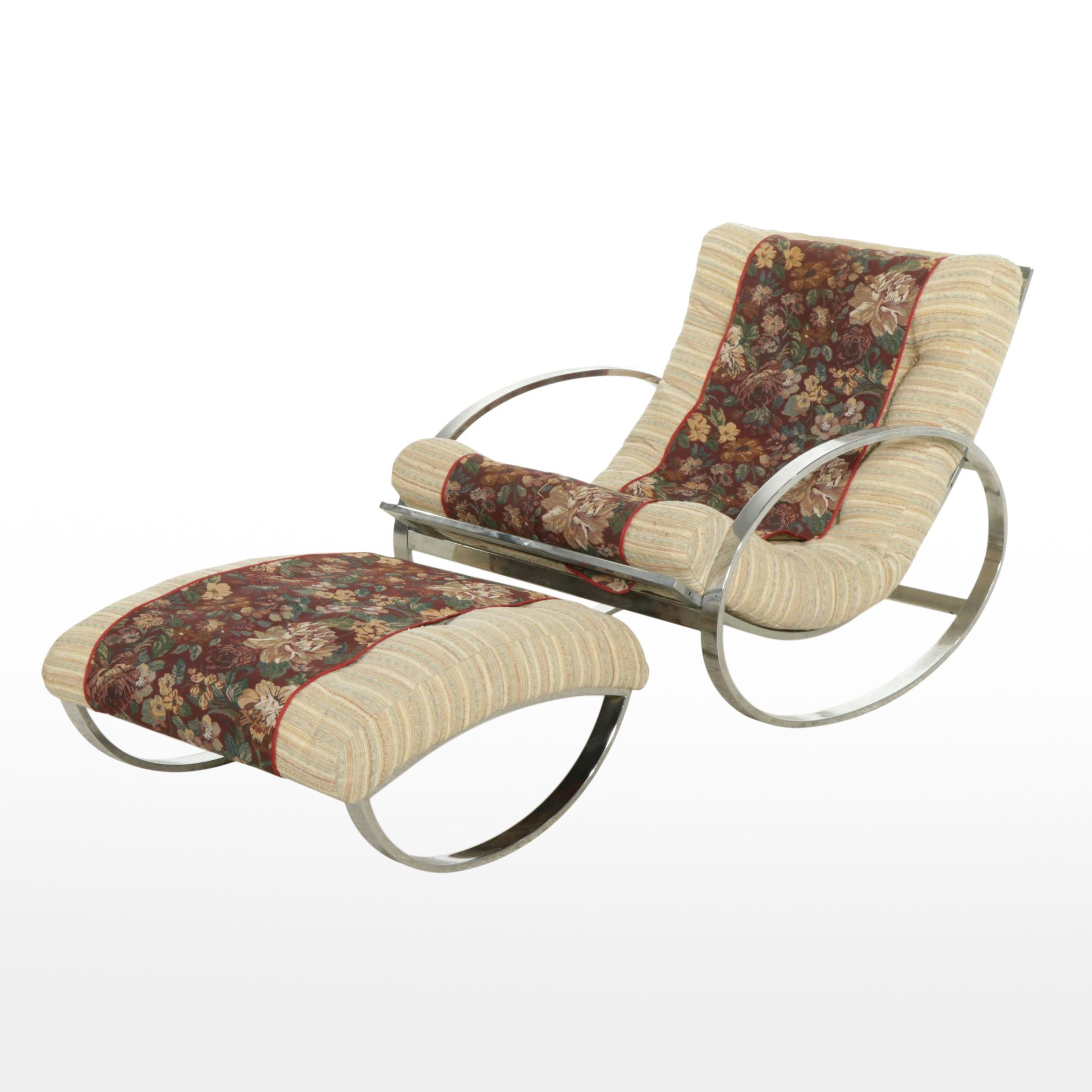 Renato Zevi for Selig "Ellipse" Rocker and Footstool, Late 20th Century