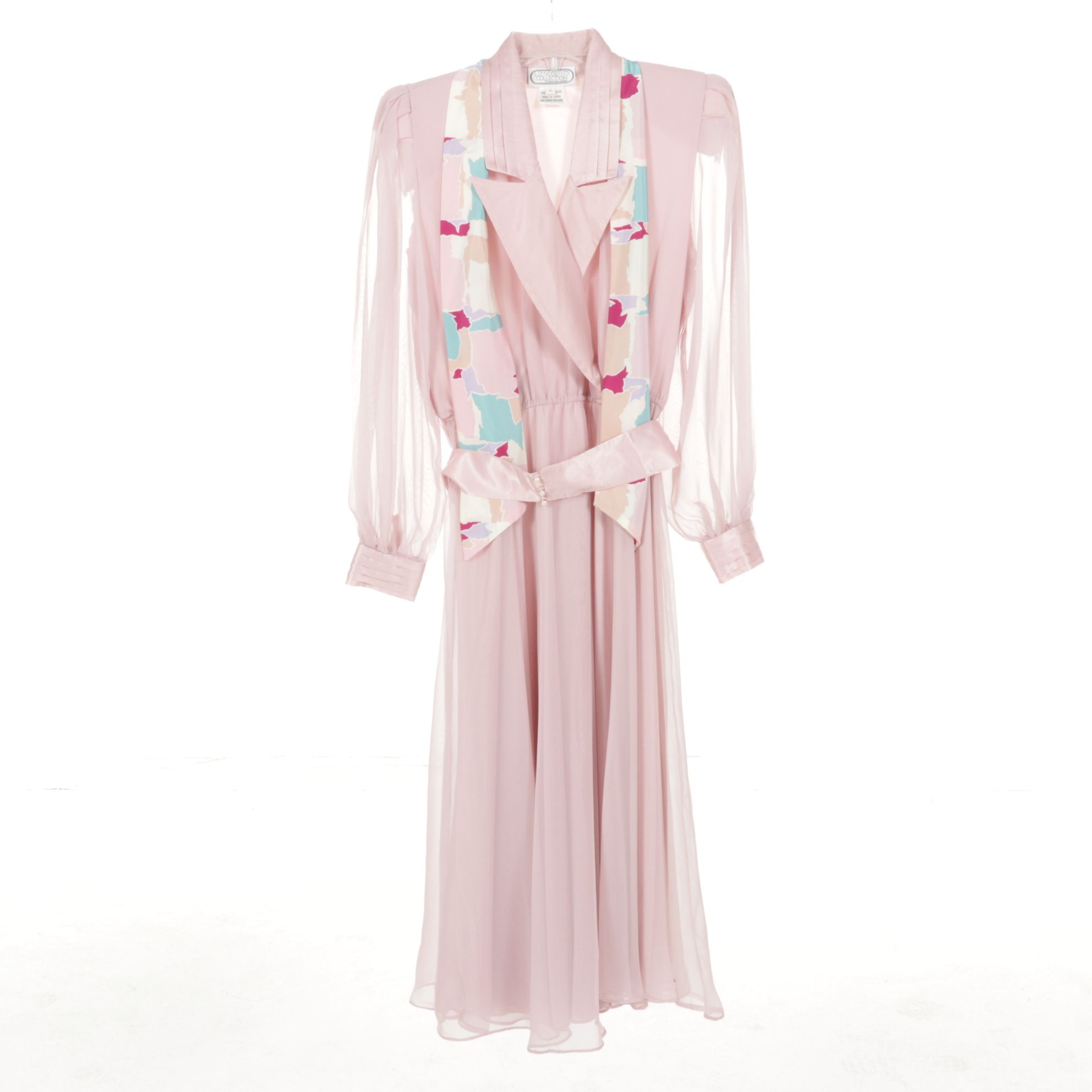 Liz Roberts Mauve Midi Dress with Scarf, Lilli Diamond Peach Dress & More, 1980s