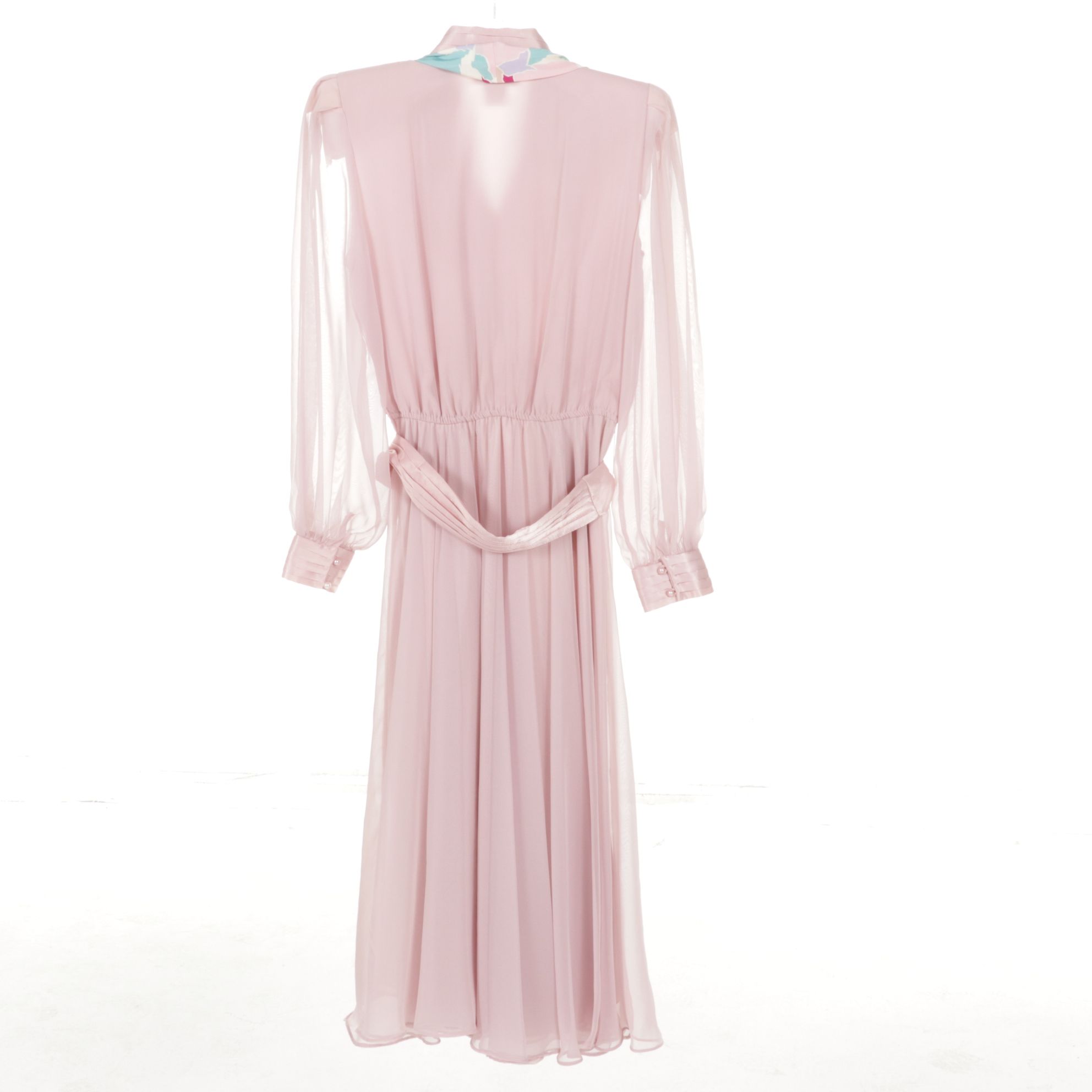 Liz Roberts Mauve Midi Dress with Scarf, Lilli Diamond Peach Dress & More, 1980s