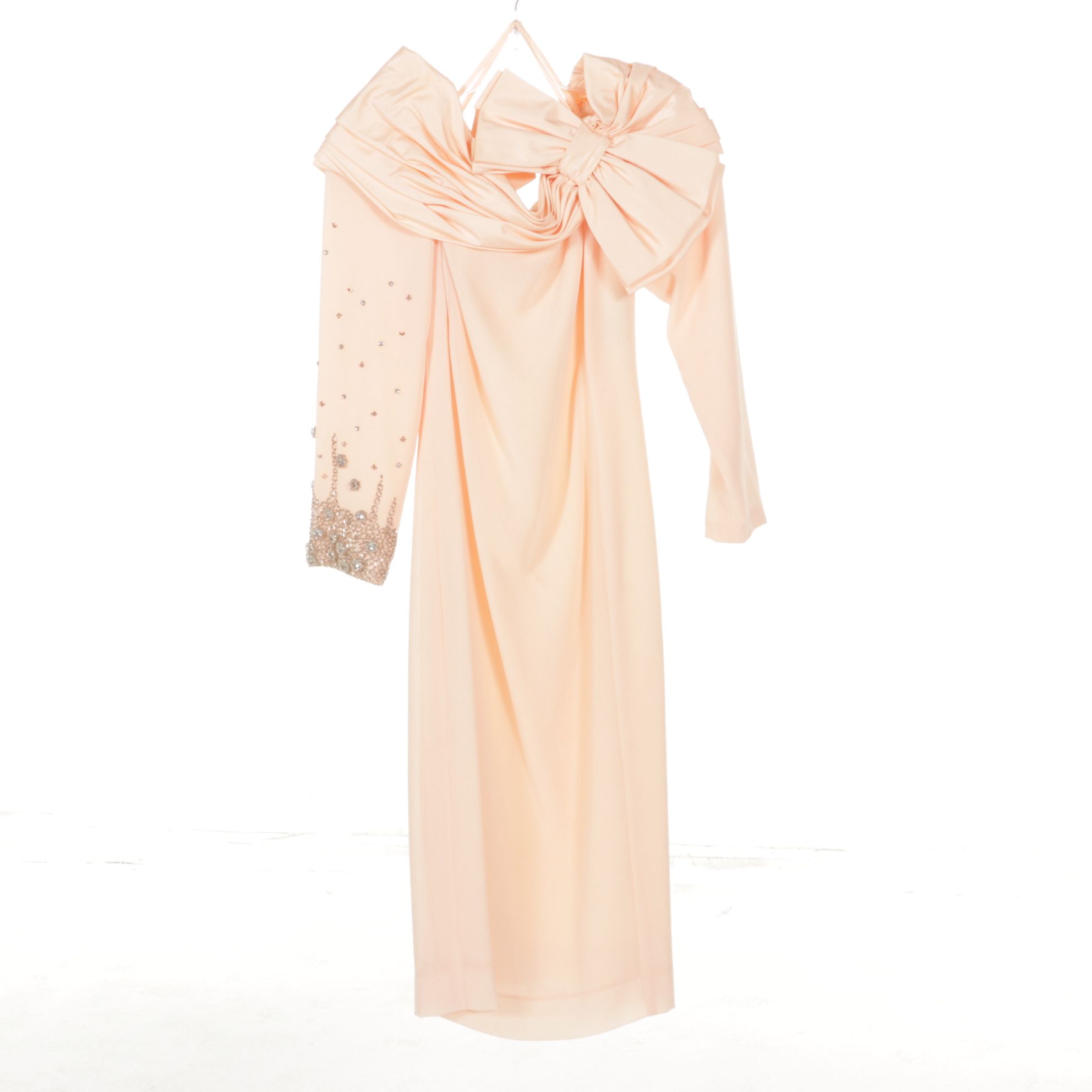 Liz Roberts Mauve Midi Dress with Scarf, Lilli Diamond Peach Dress & More, 1980s