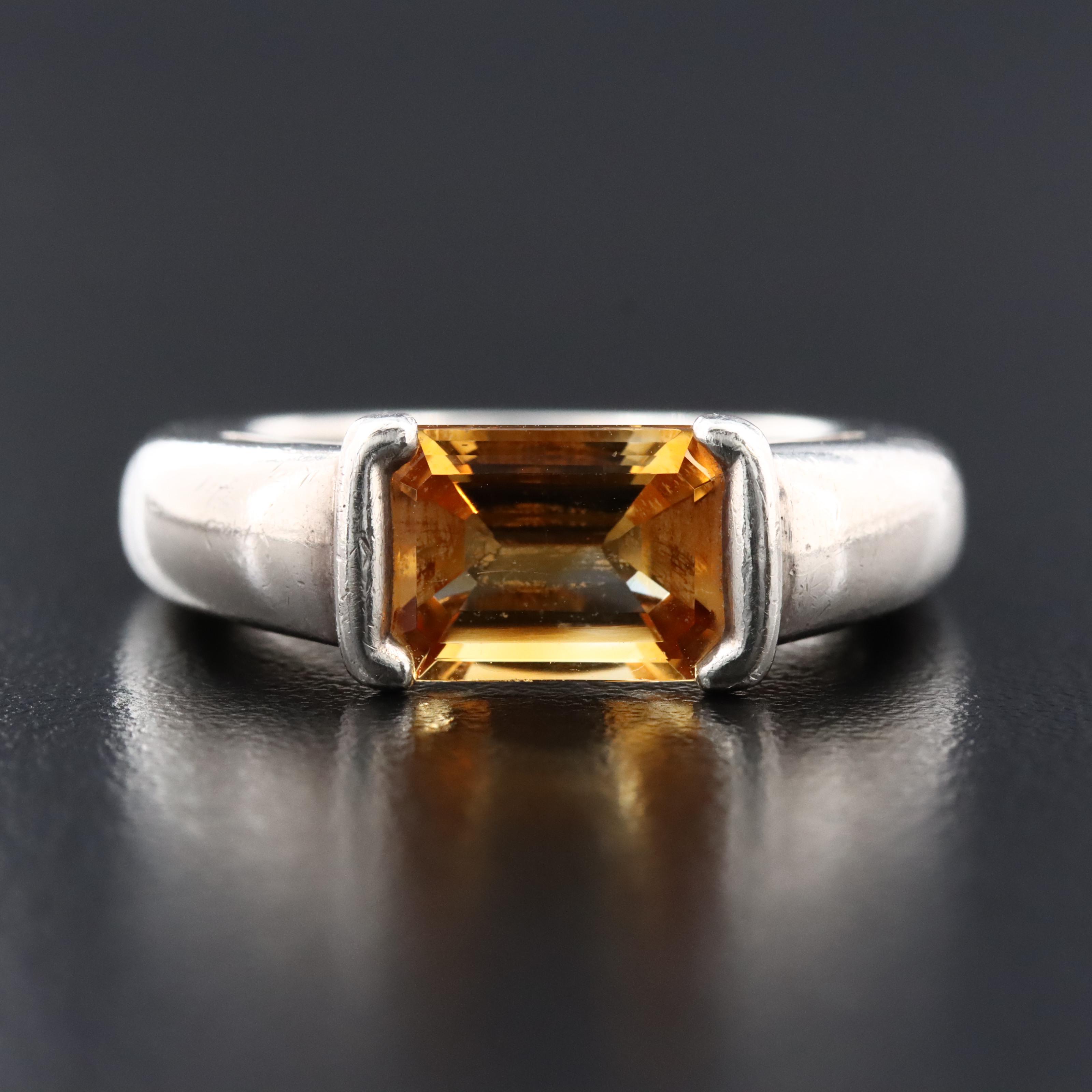 Tiffany & Co. Sterling and Citrine Ring