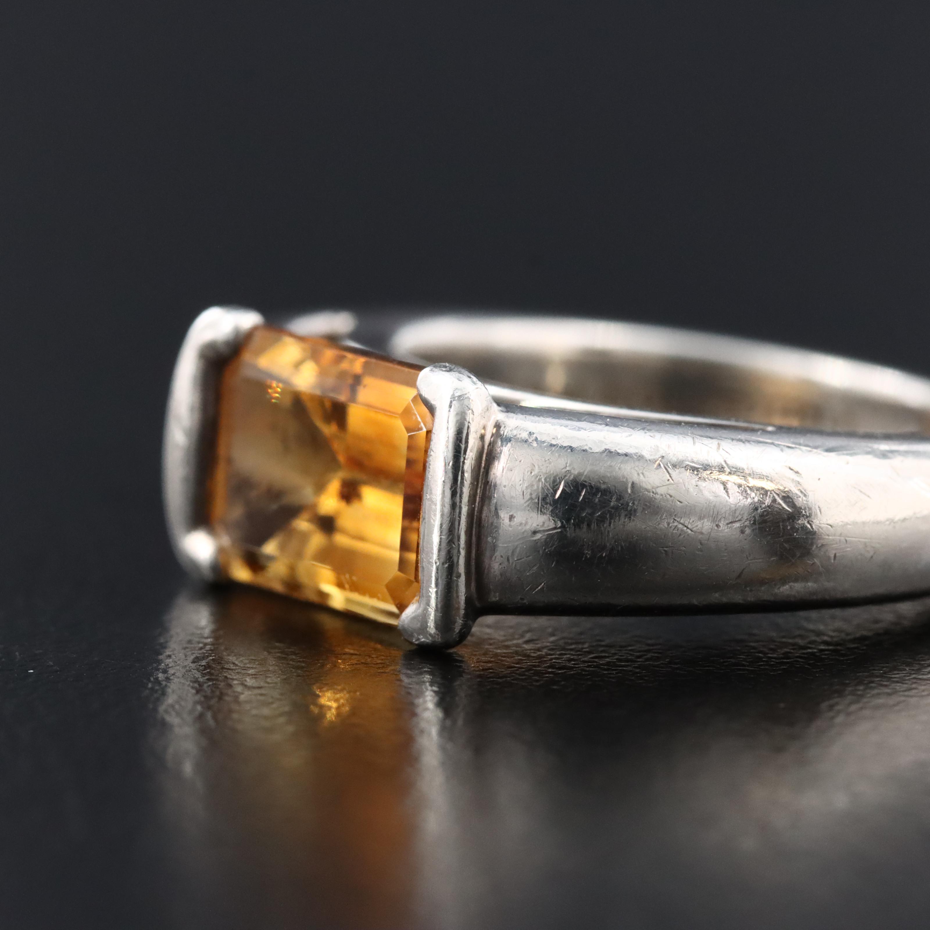 Tiffany & Co. Sterling and Citrine Ring