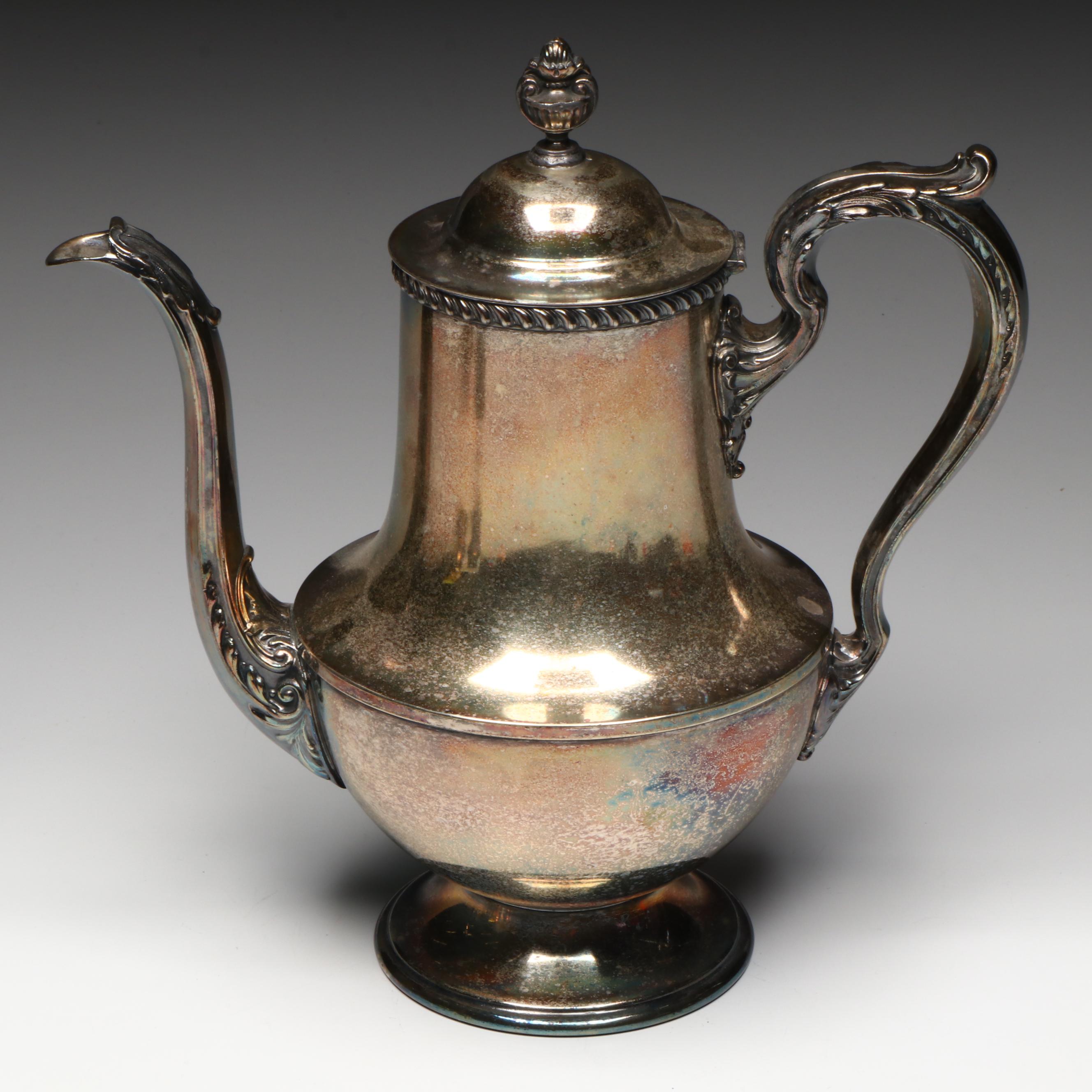 Poole Silver Plate Teapot, Creamer and Lidded Sugar Bowl