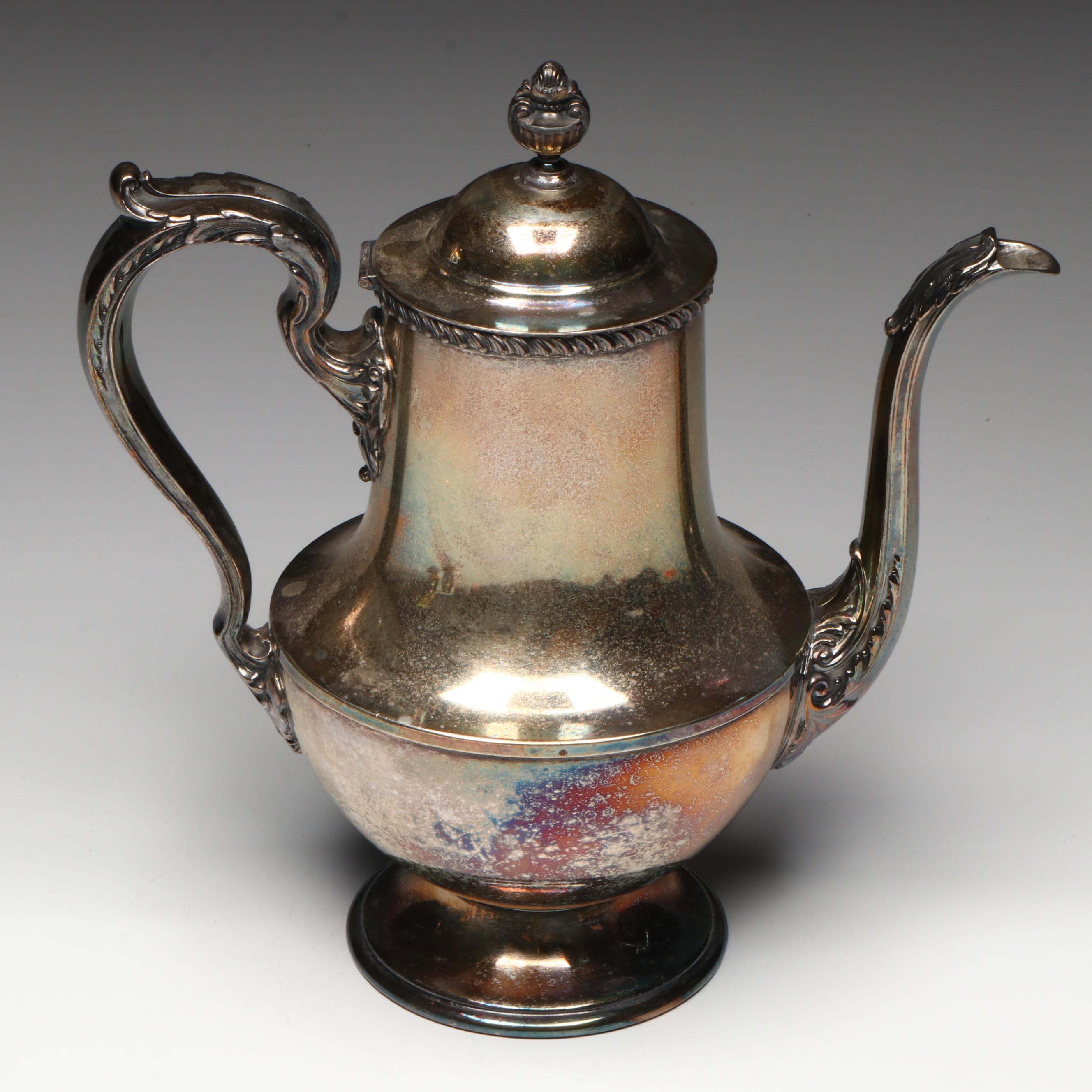 Poole Silver Plate Teapot, Creamer and Lidded Sugar Bowl