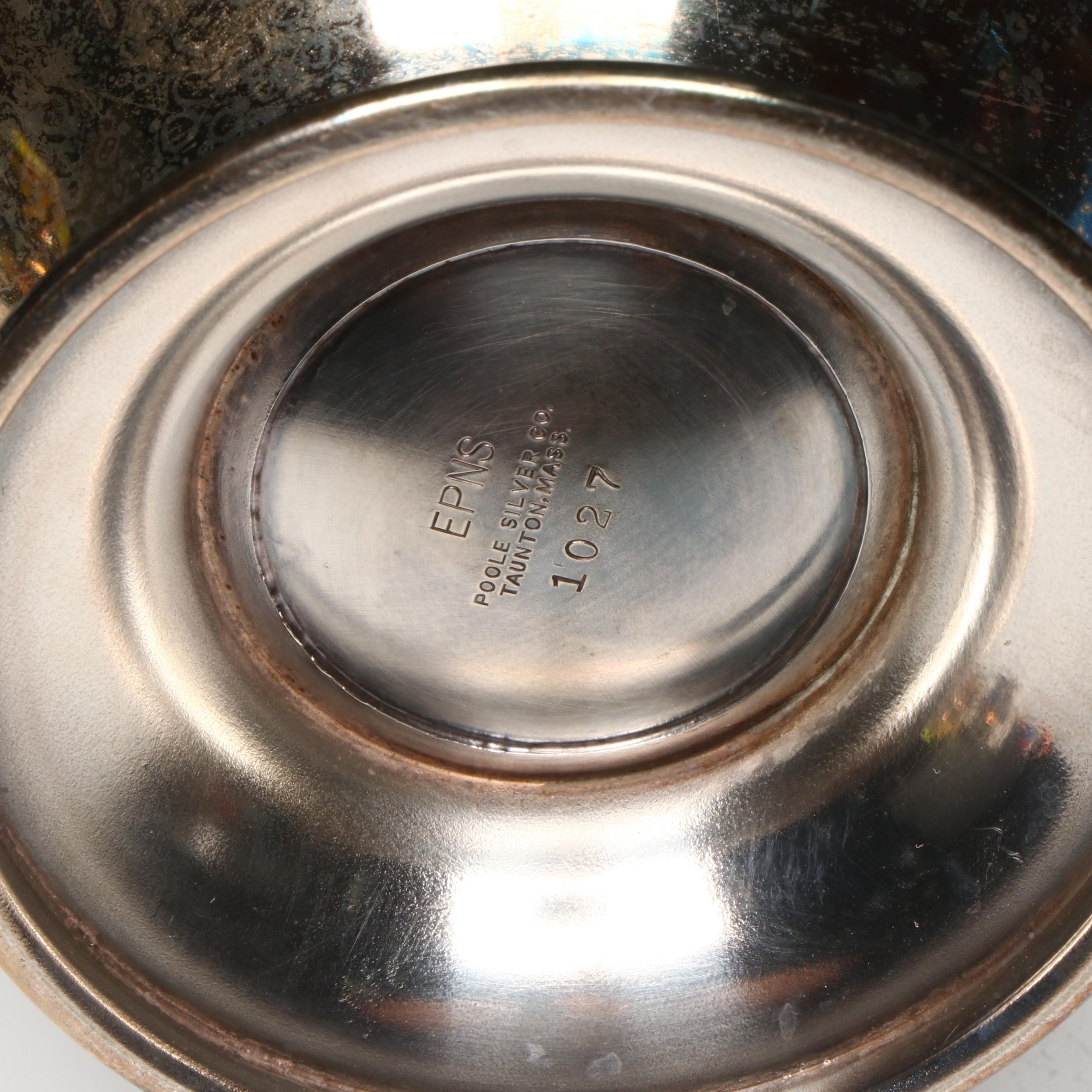 Poole Silver Plate Teapot, Creamer and Lidded Sugar Bowl