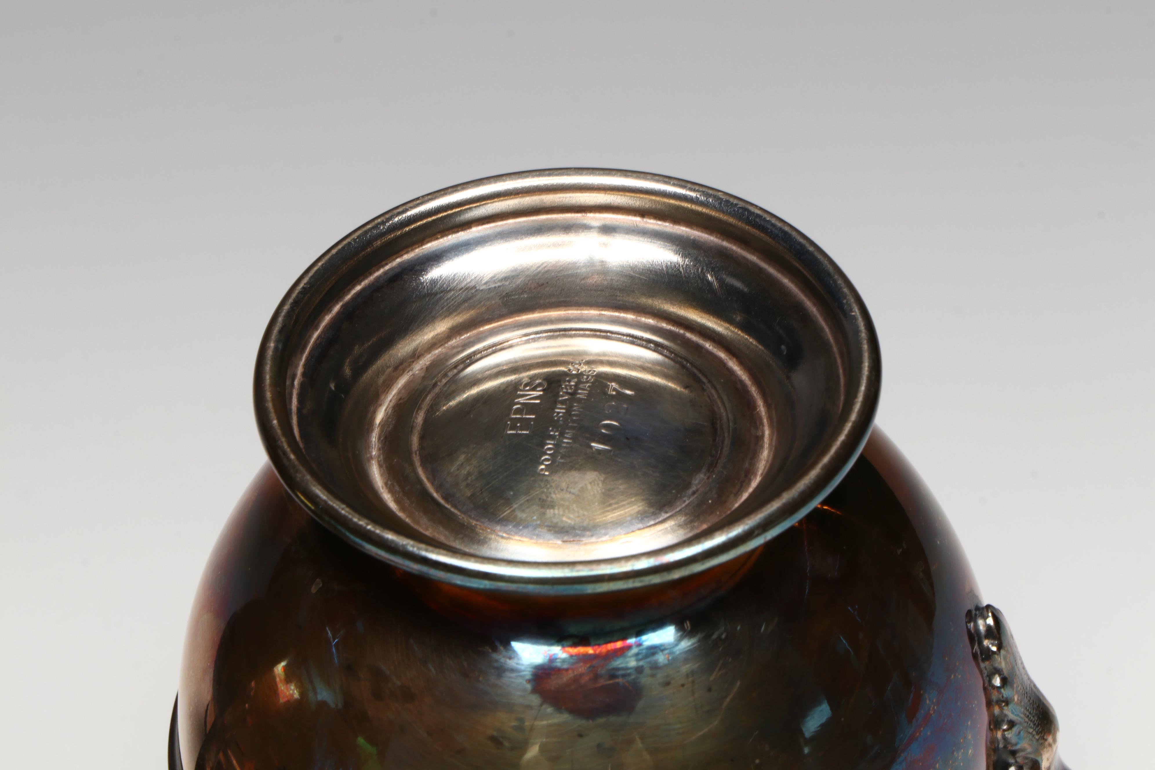 Poole Silver Plate Teapot, Creamer and Lidded Sugar Bowl