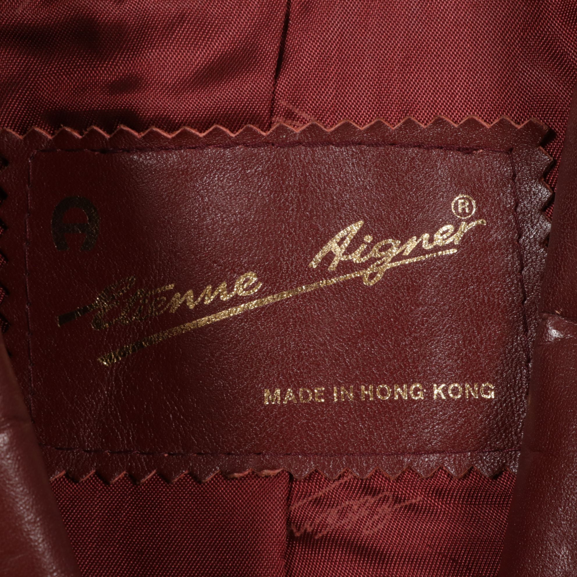 Etienne Aigner Burgundy Leather Blazer with White Leather Vest and Blazer Set