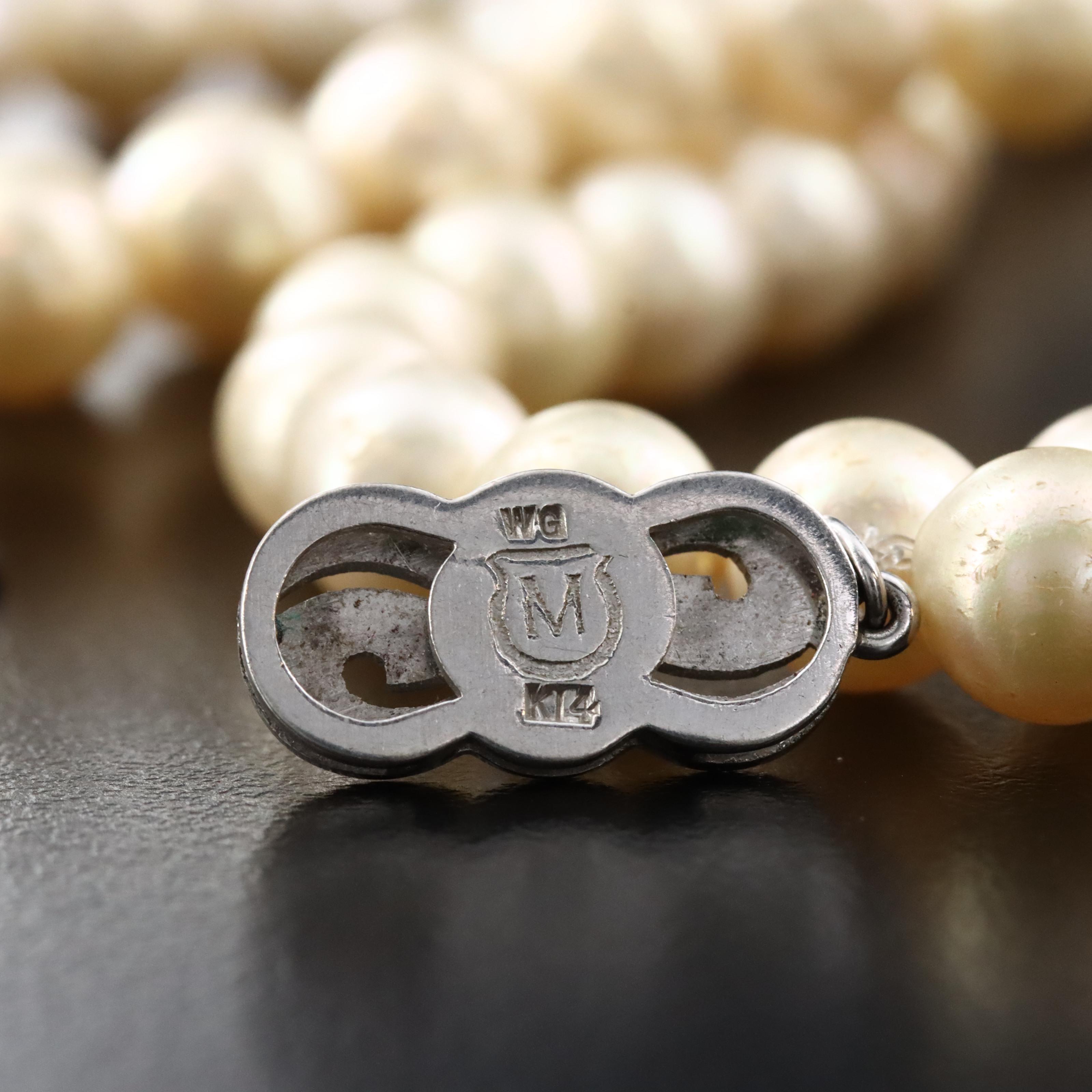 Pearl Necklace with 14K Mikimoto Clasp