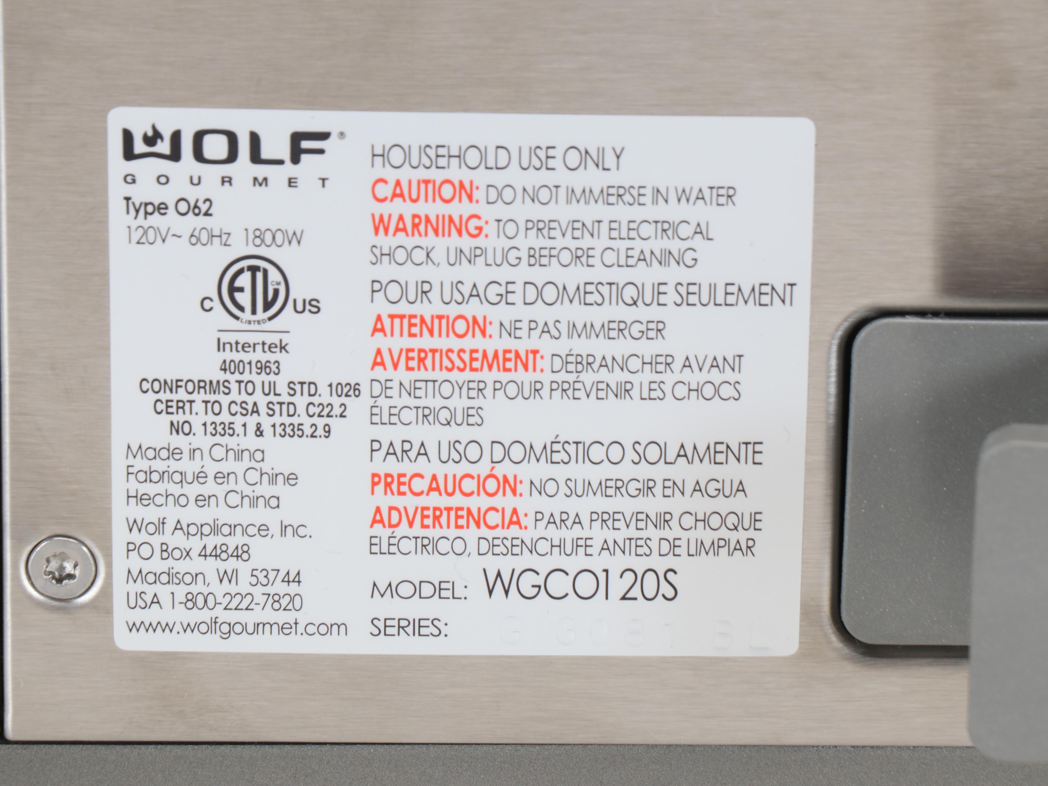 Wolf Gourmet Countertop Convection Oven with Accessories