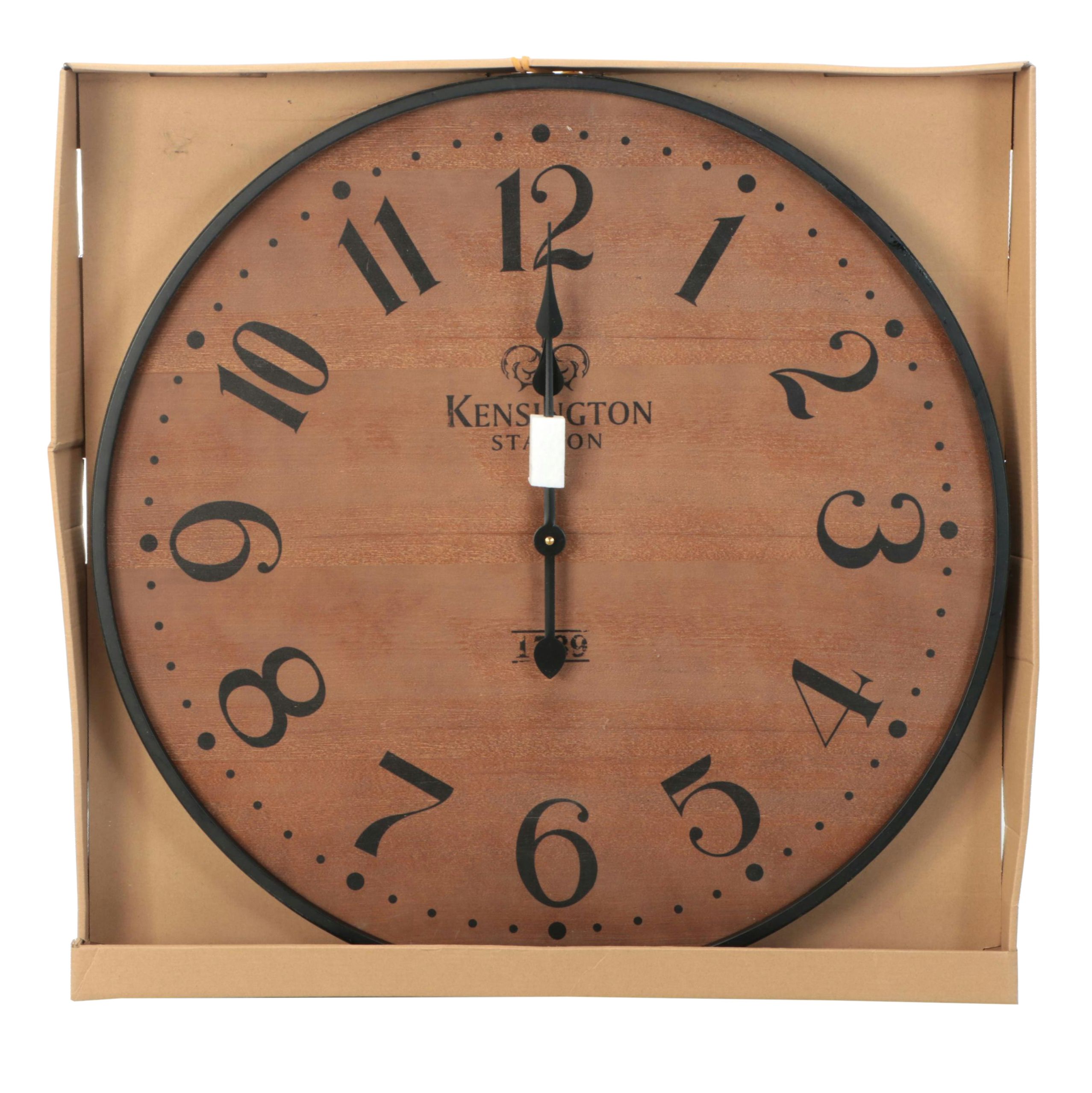 Kensington Station Wooden Round Wall Clock