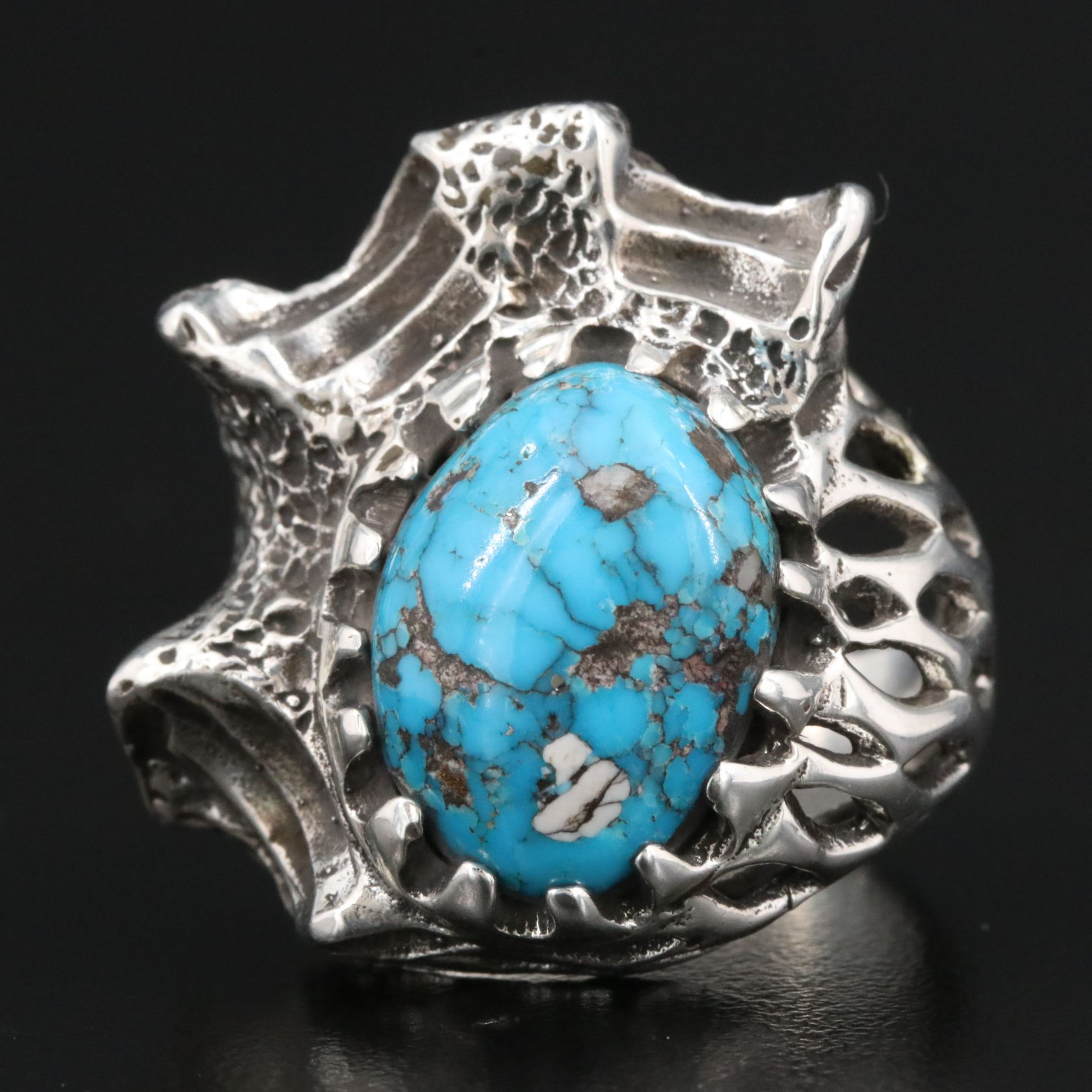 Sterling Turquoise Biomorphic Ring
