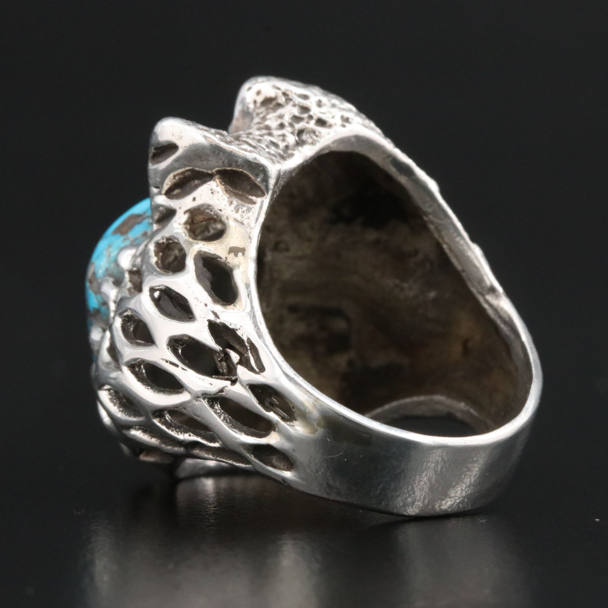 Sterling Turquoise Biomorphic Ring