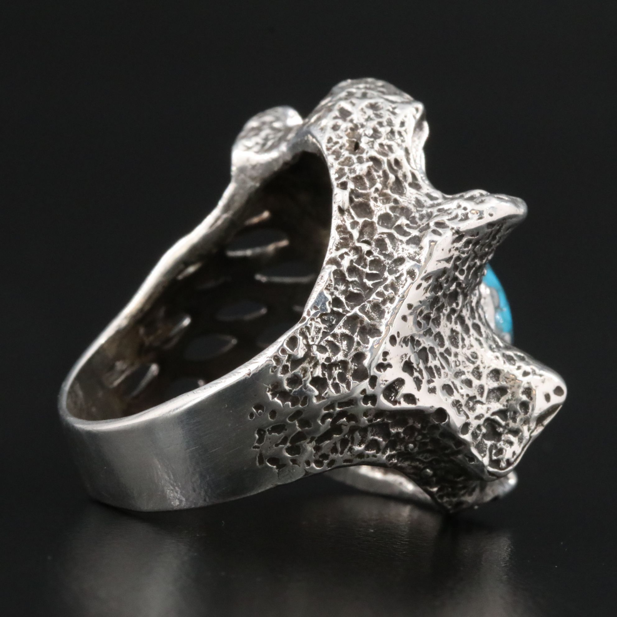 Sterling Turquoise Biomorphic Ring