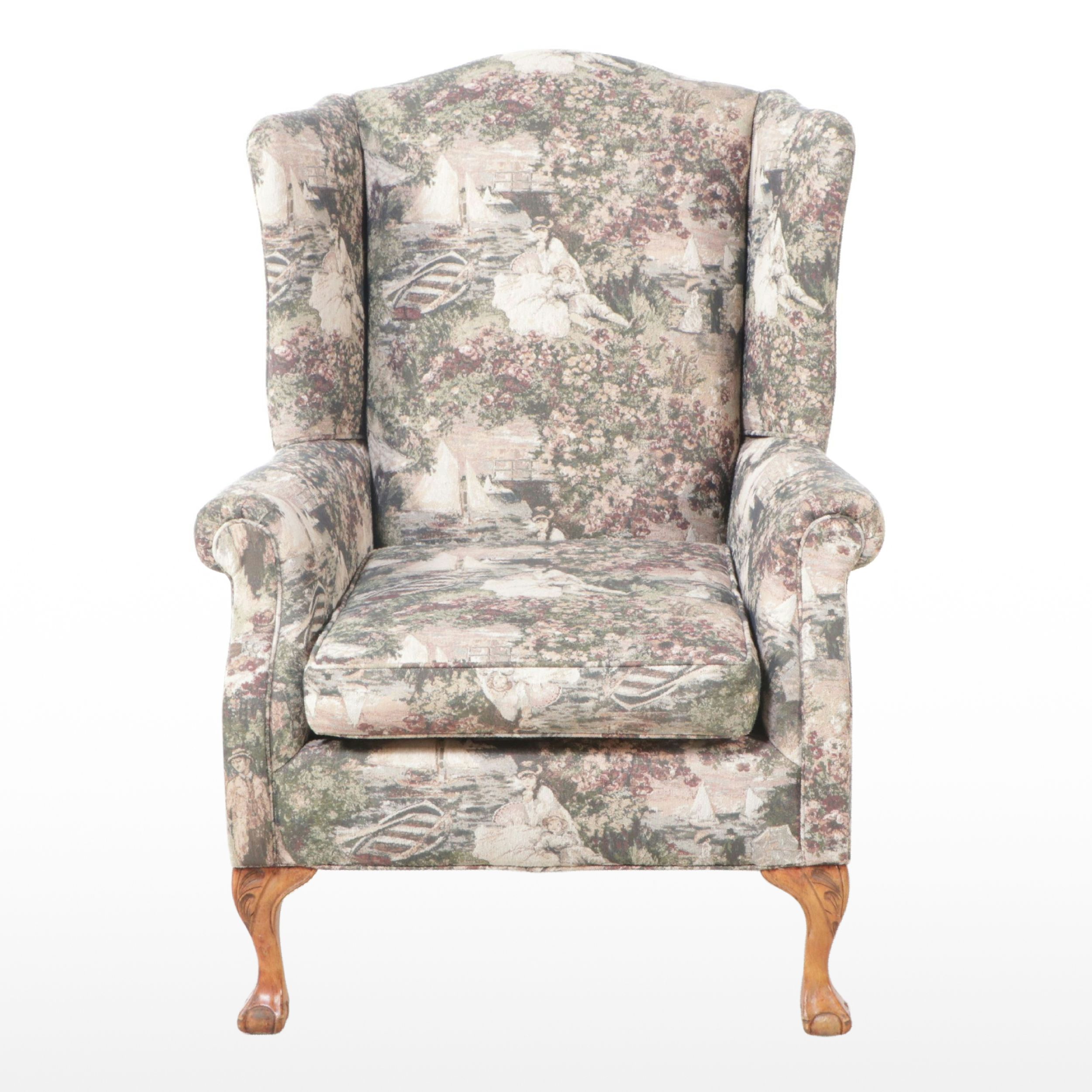 Upholstered Wingback Armchair