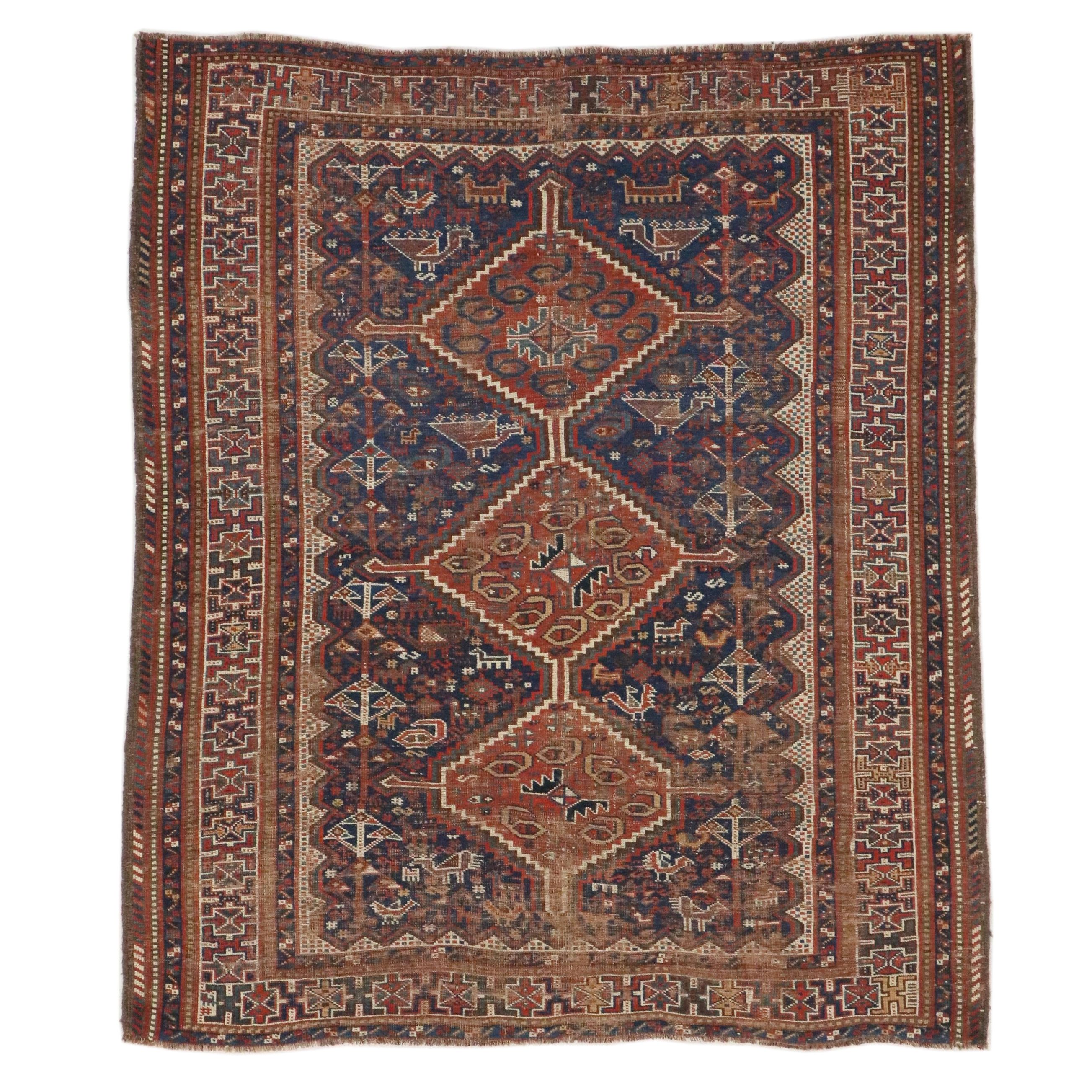 5'7 x 6'8 Hand-Knotted Persian Shiraz Area Rug