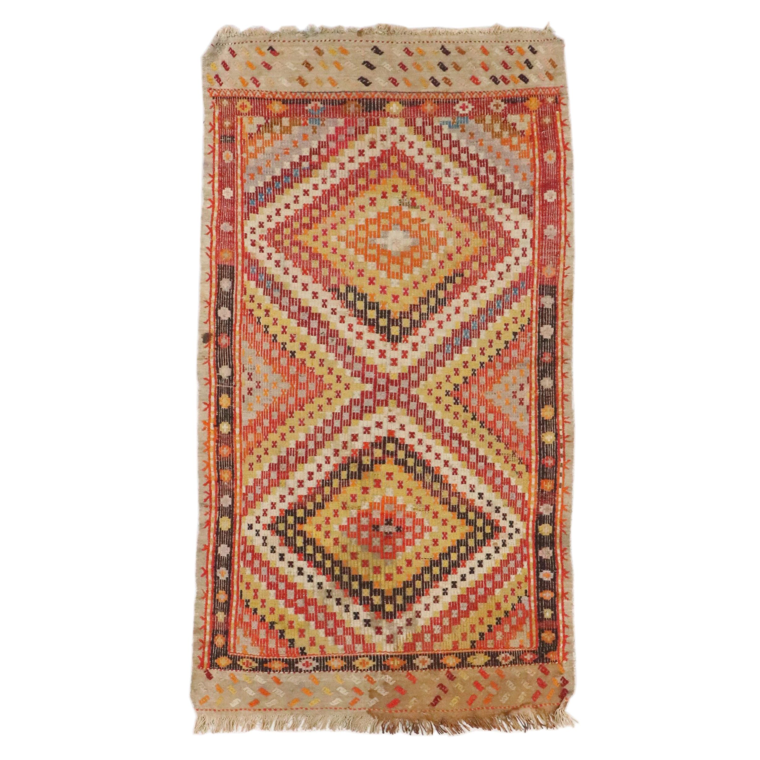 2'10 x 5'6 Handwoven Turkish Mut Cicim Accent Rug