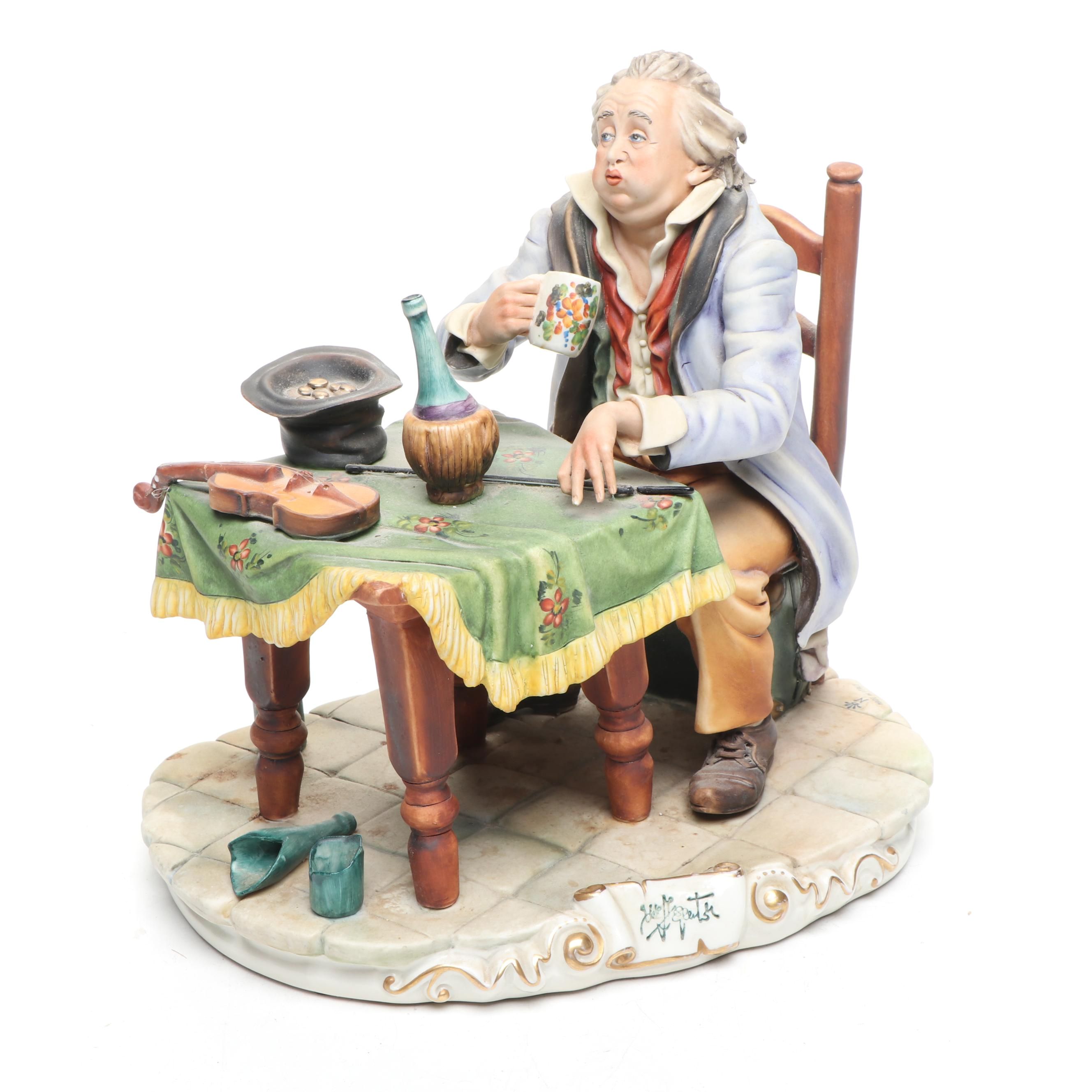 Capodimonte Limited Edition "The Gypsy Concertinist" Porcelain Figurine