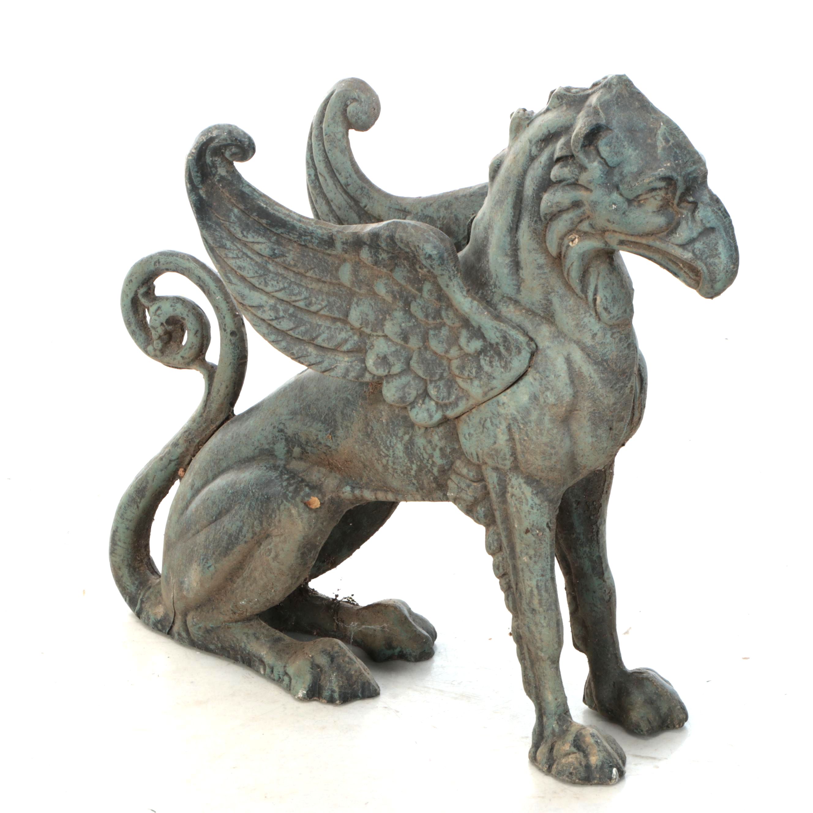Cast Metal Griffin Outdoor Sculpture
