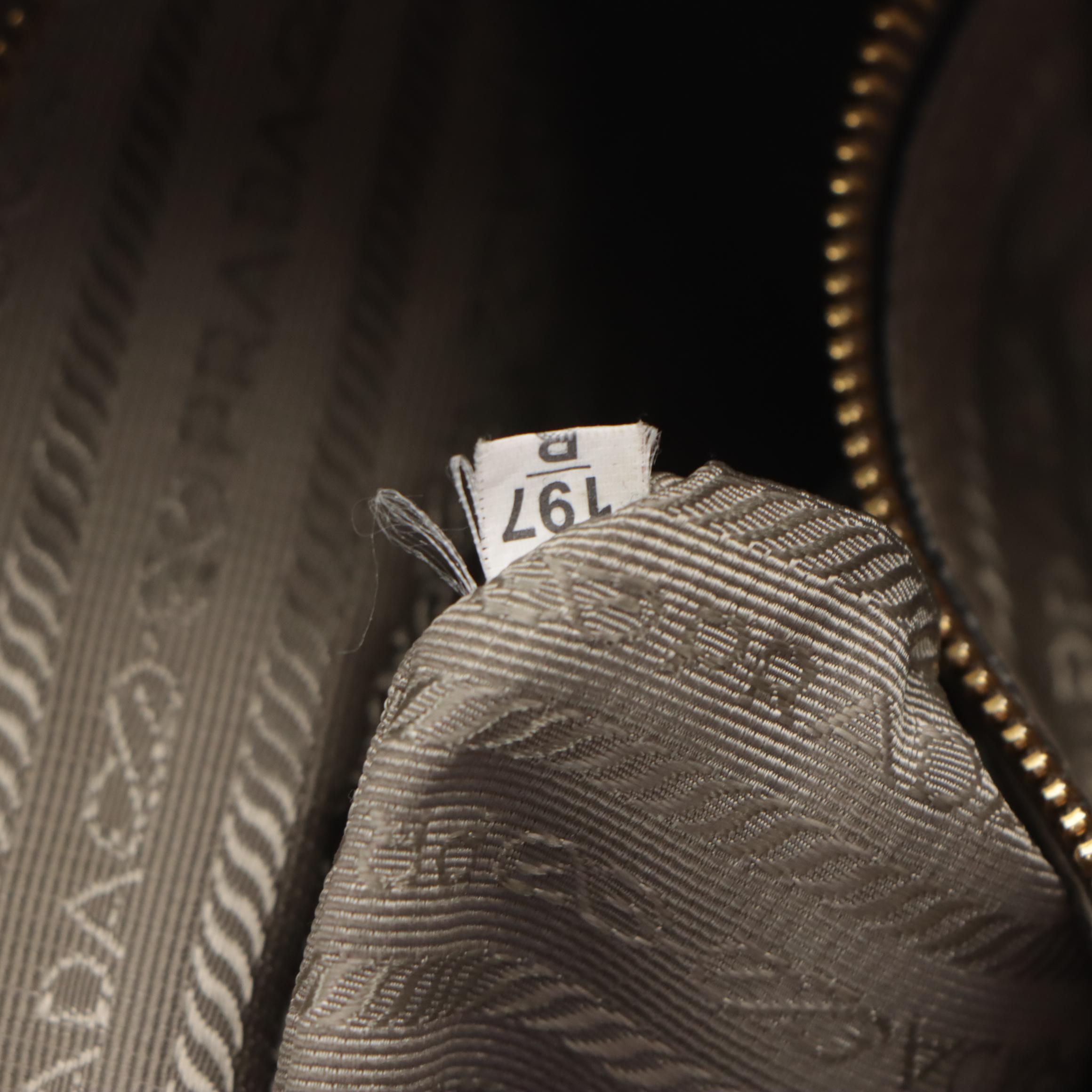 Prada Soft Two-Way Tote in Taupe Grey Pebble Grained Leather