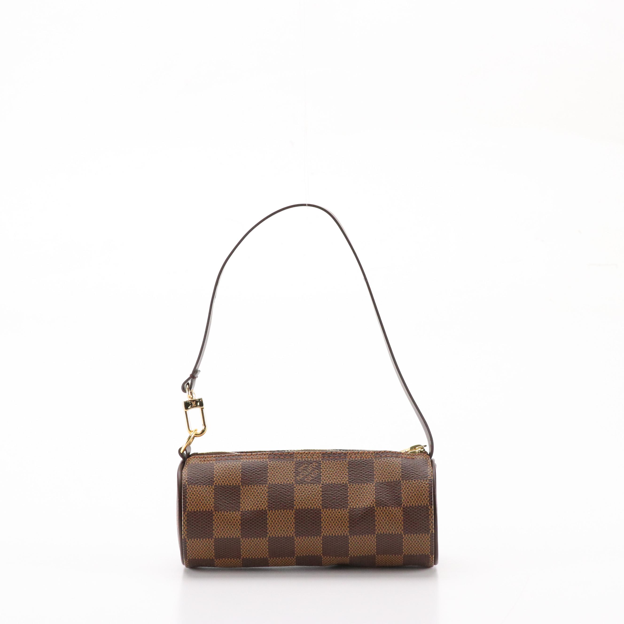 Louis Vuitton Papillon Pochette Bag in Damier Ebene Canvas and Leather Trim