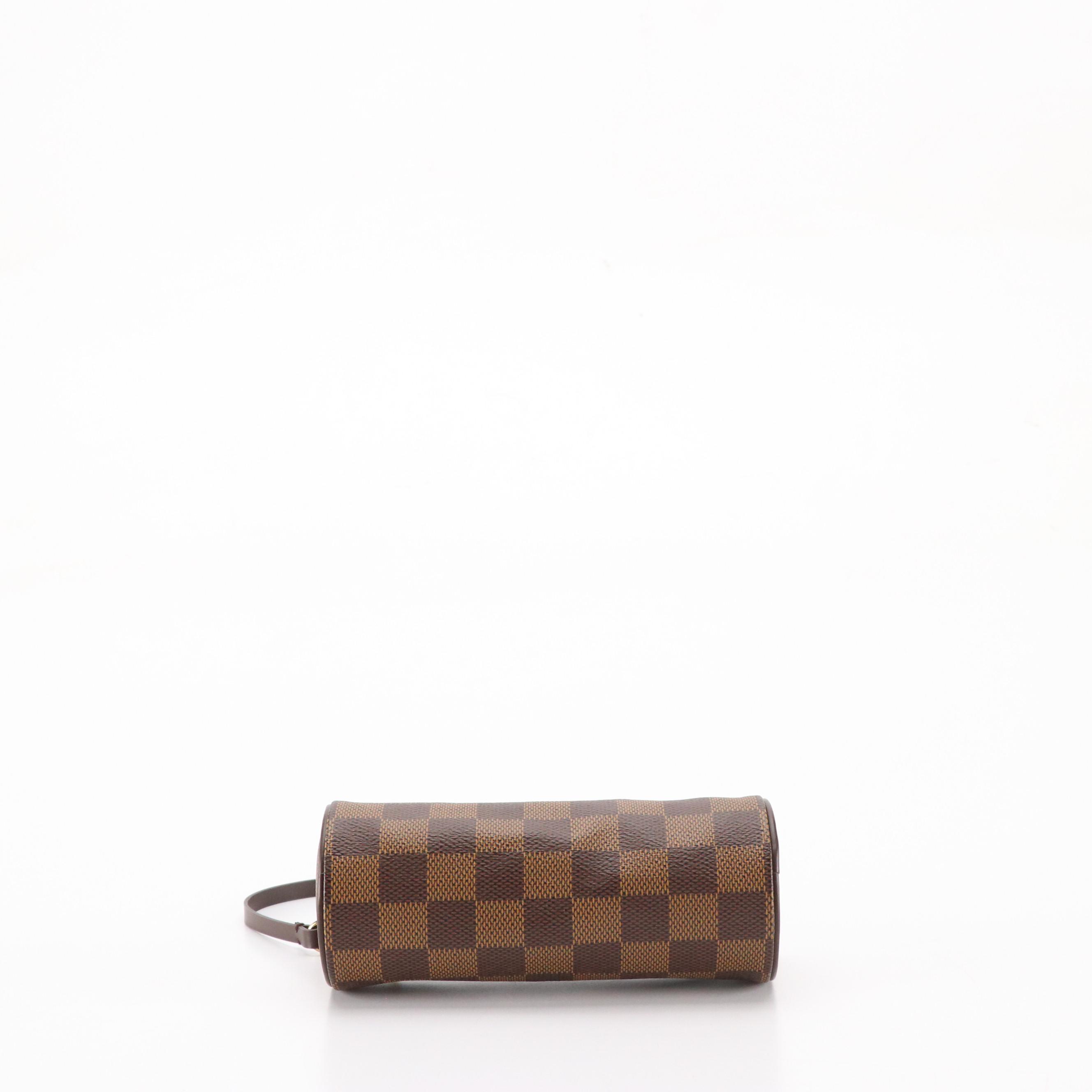 Louis Vuitton Papillon Pochette Bag in Damier Ebene Canvas and Leather Trim