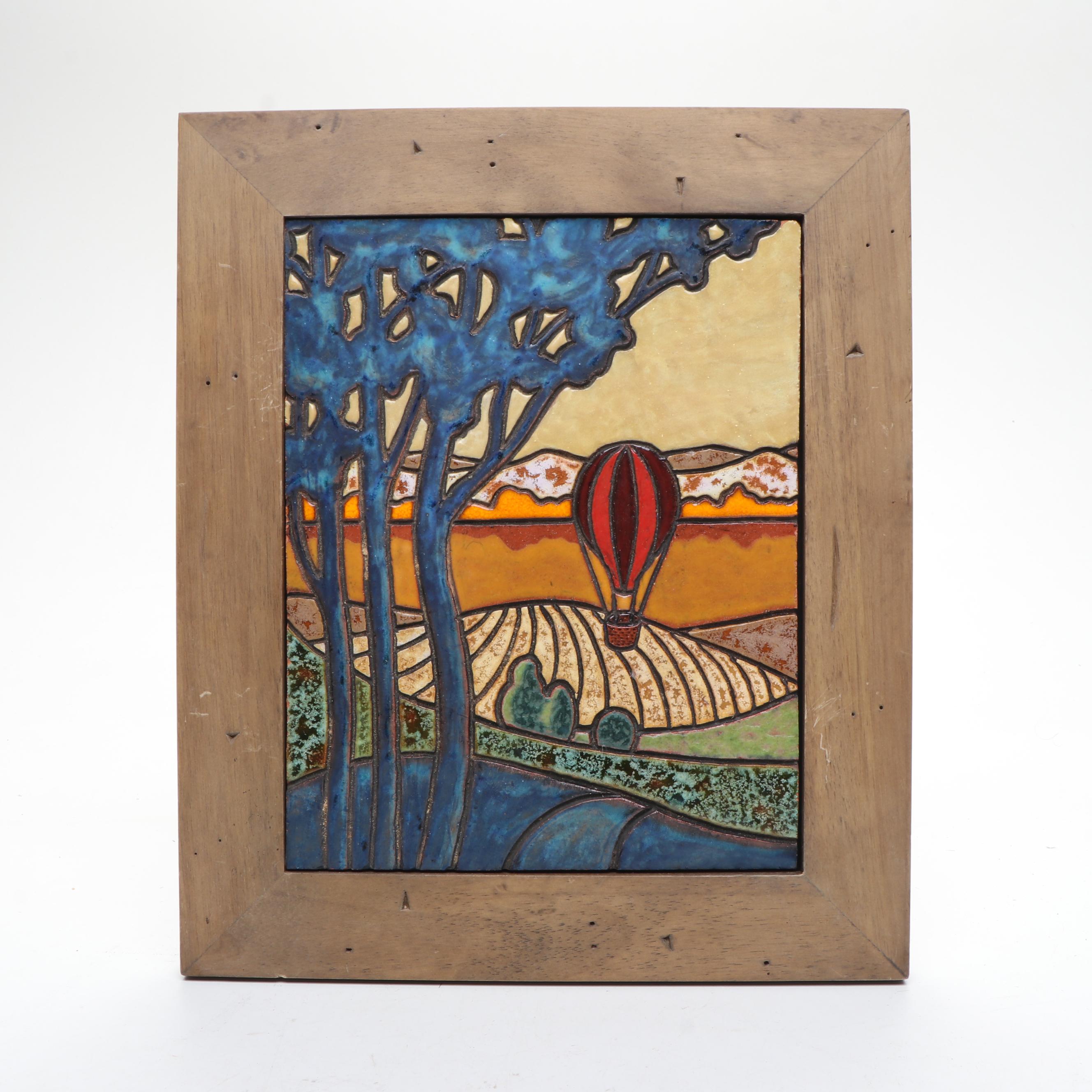 Greg Hicho Ceramic Landscape Wall Hangings with Cuenca Style Tiles