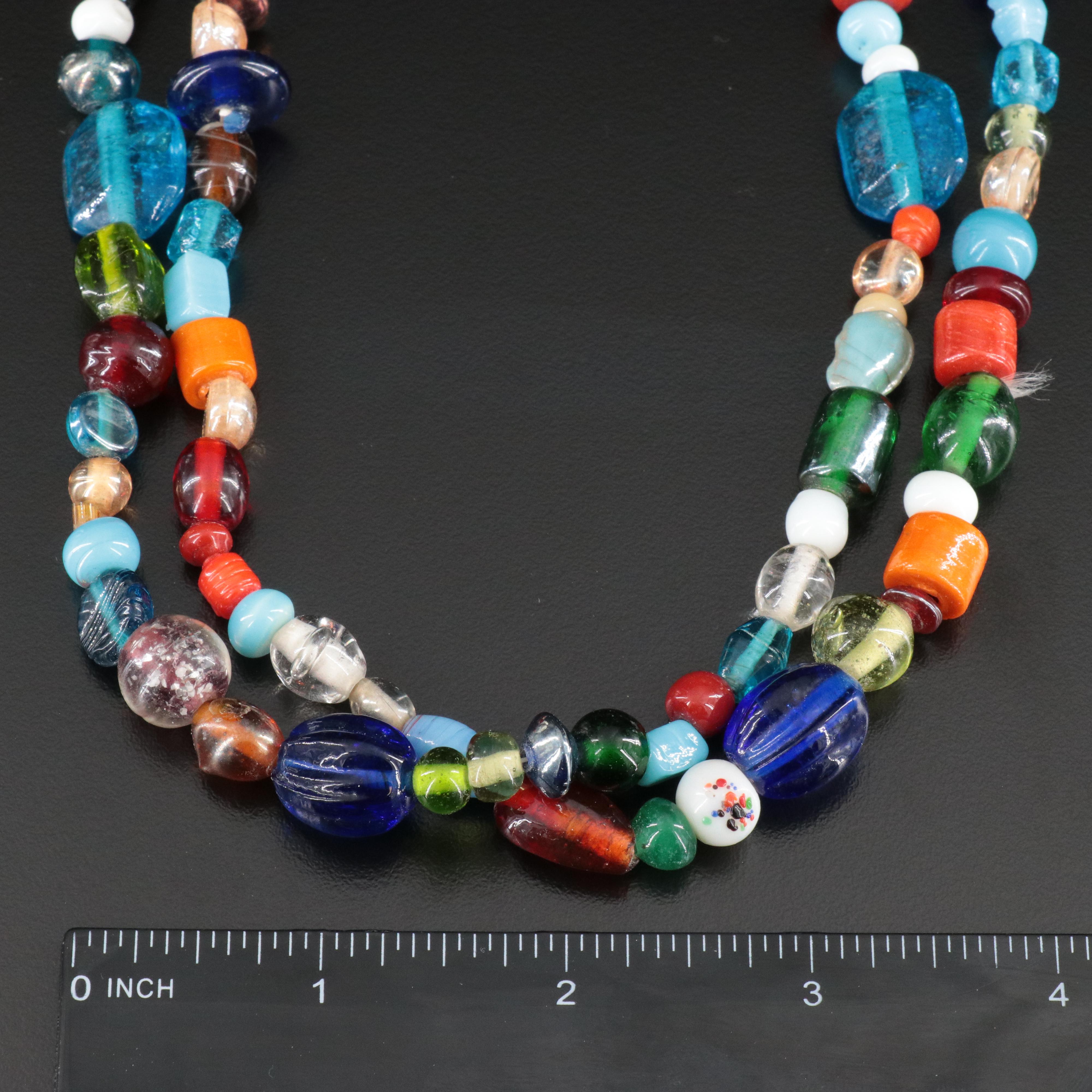 Endless Lampwork Glass Bead Necklace