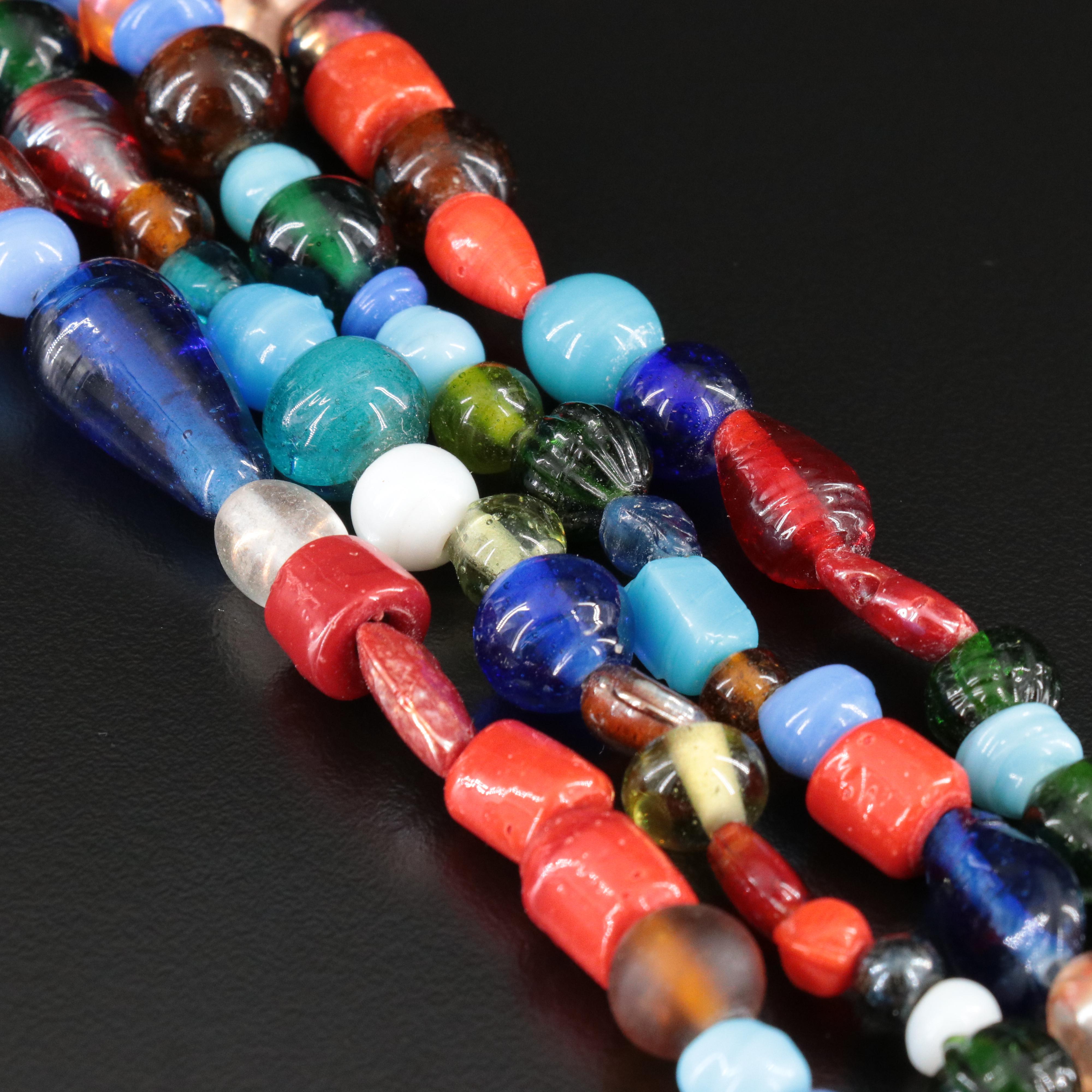 Endless Lampwork Glass Bead Necklace