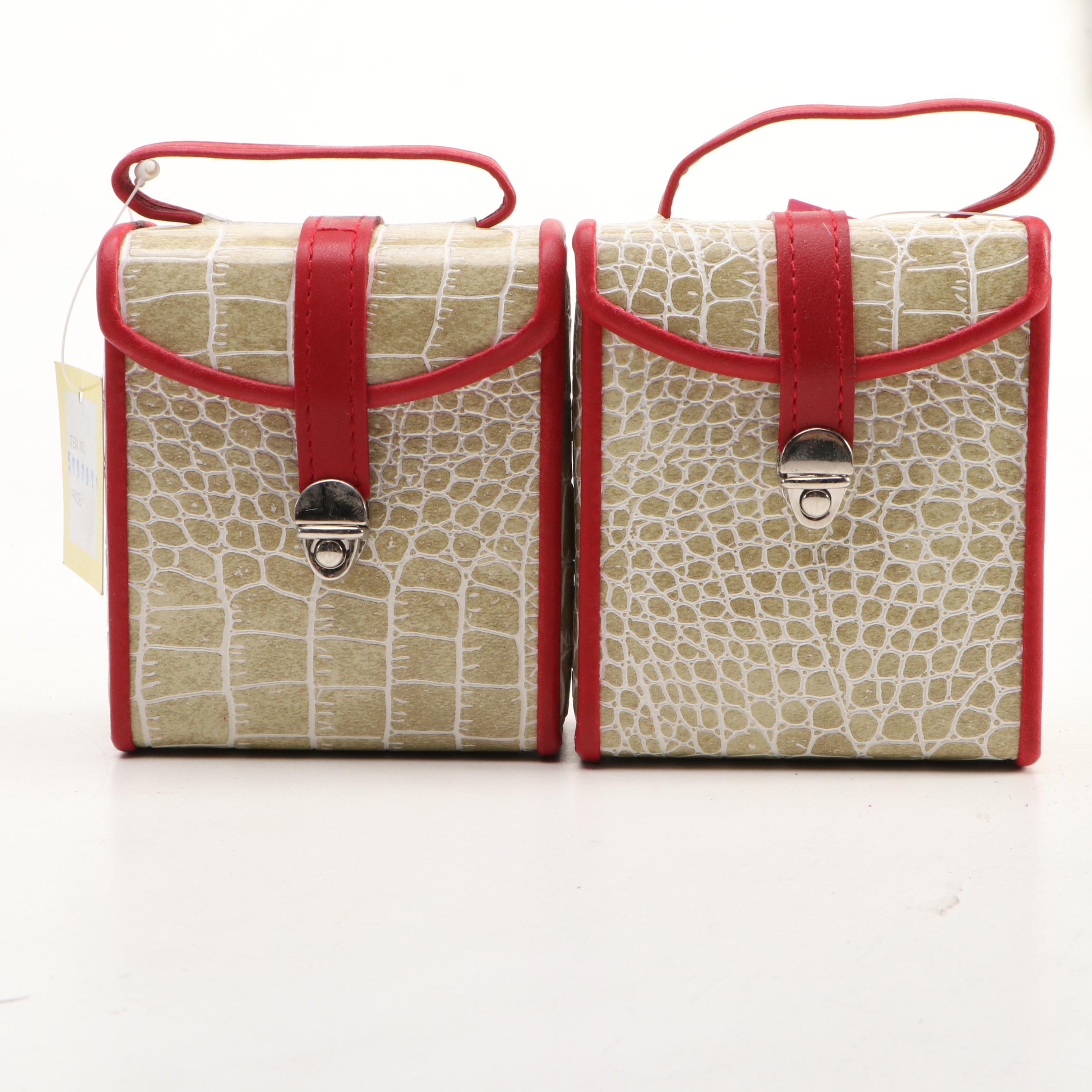 Alten International Faux Crocodile Embossed Jewelry Cases
