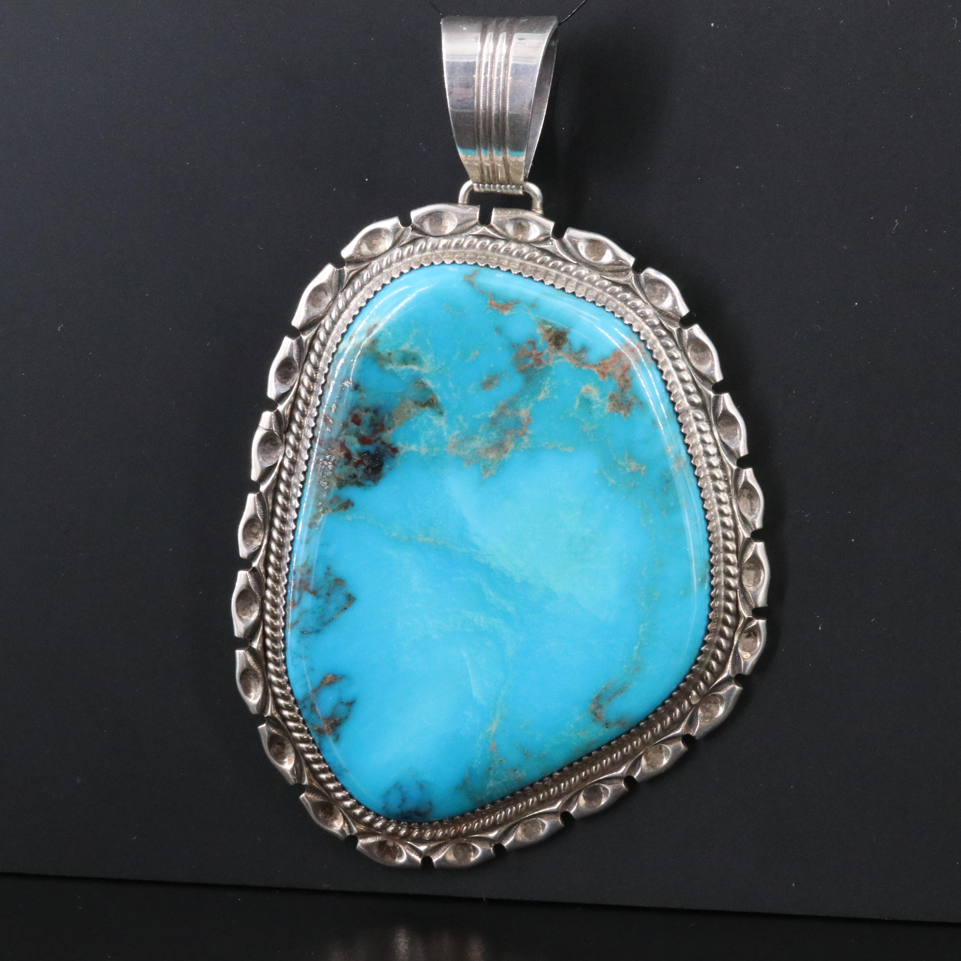 Loren Thomas Begay Navajo Diné Sterling Turquoise Pendant