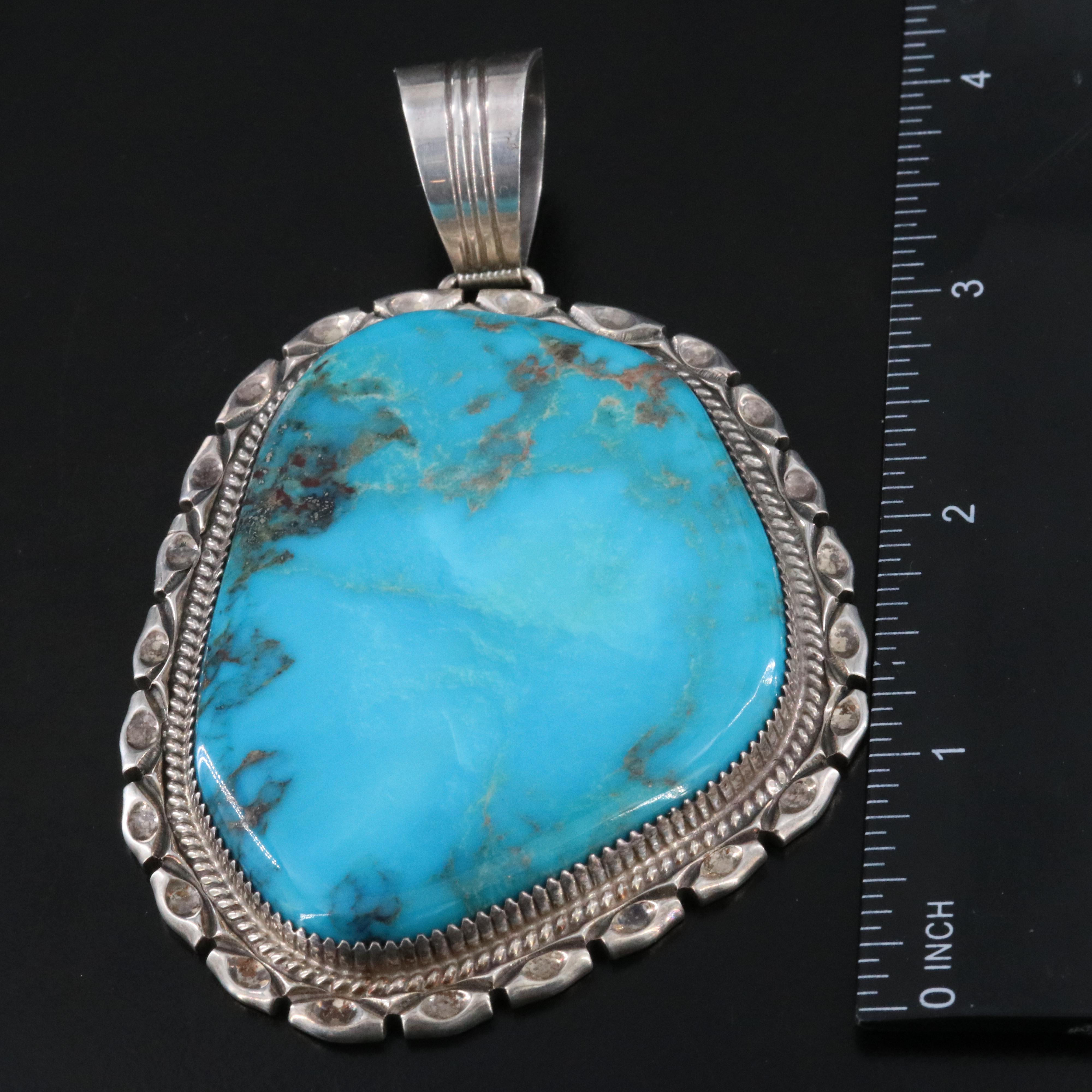 Loren Thomas Begay Navajo Diné Sterling Turquoise Pendant