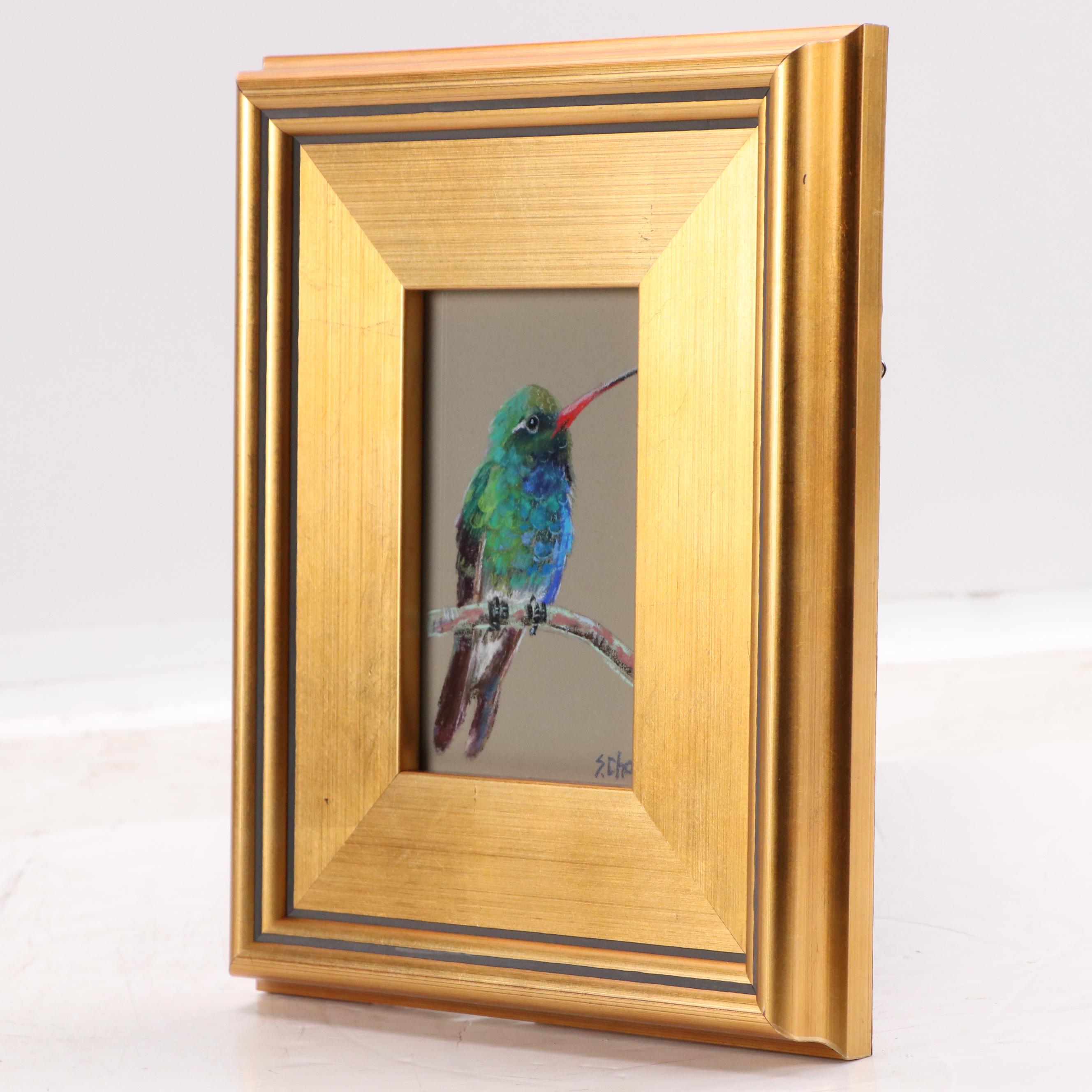 Sunkyung Choi Pastel Drawing of Broad-Billed Hummingbird, 21st Century