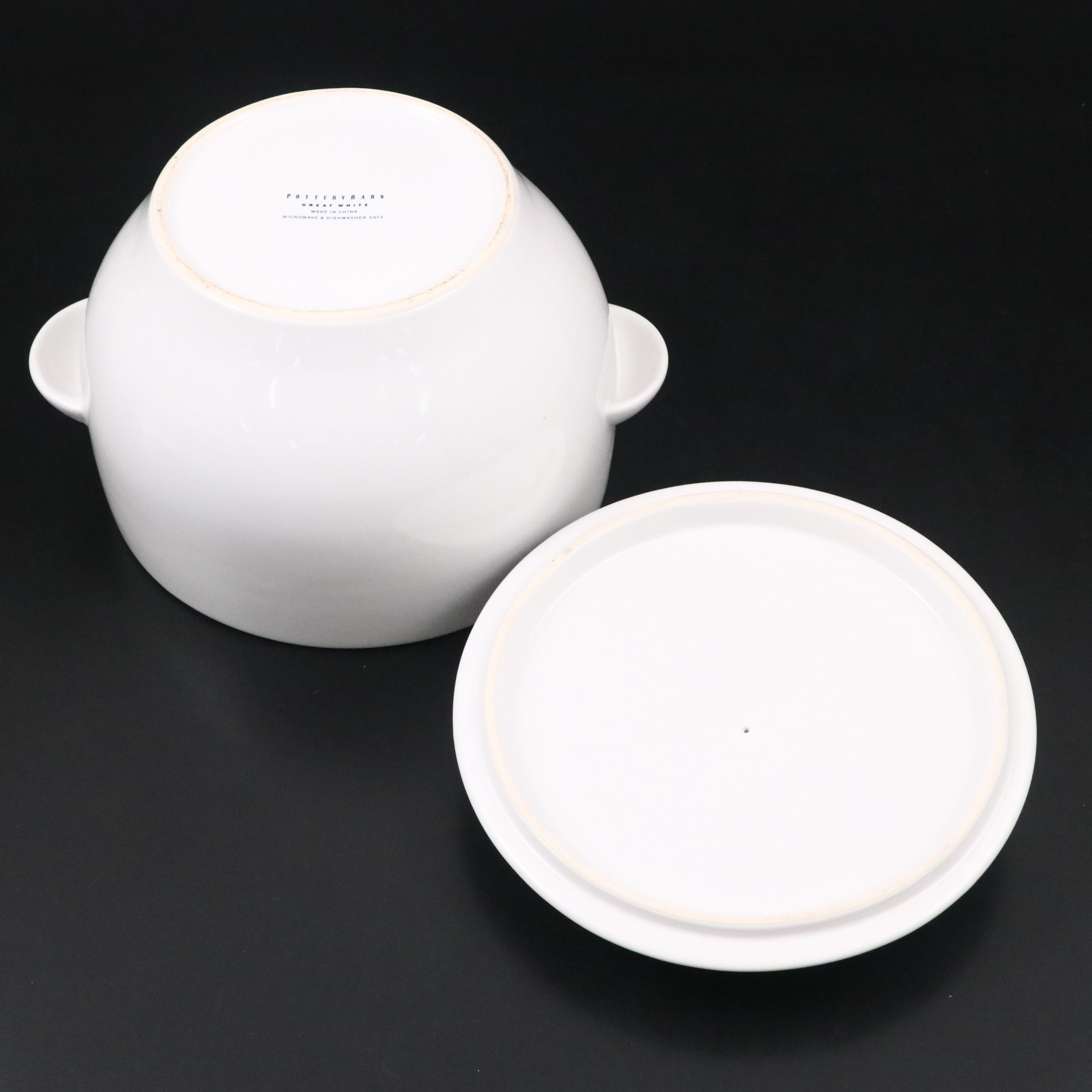 Pottery Barn White Ceramic Soup Tureen and Ladle