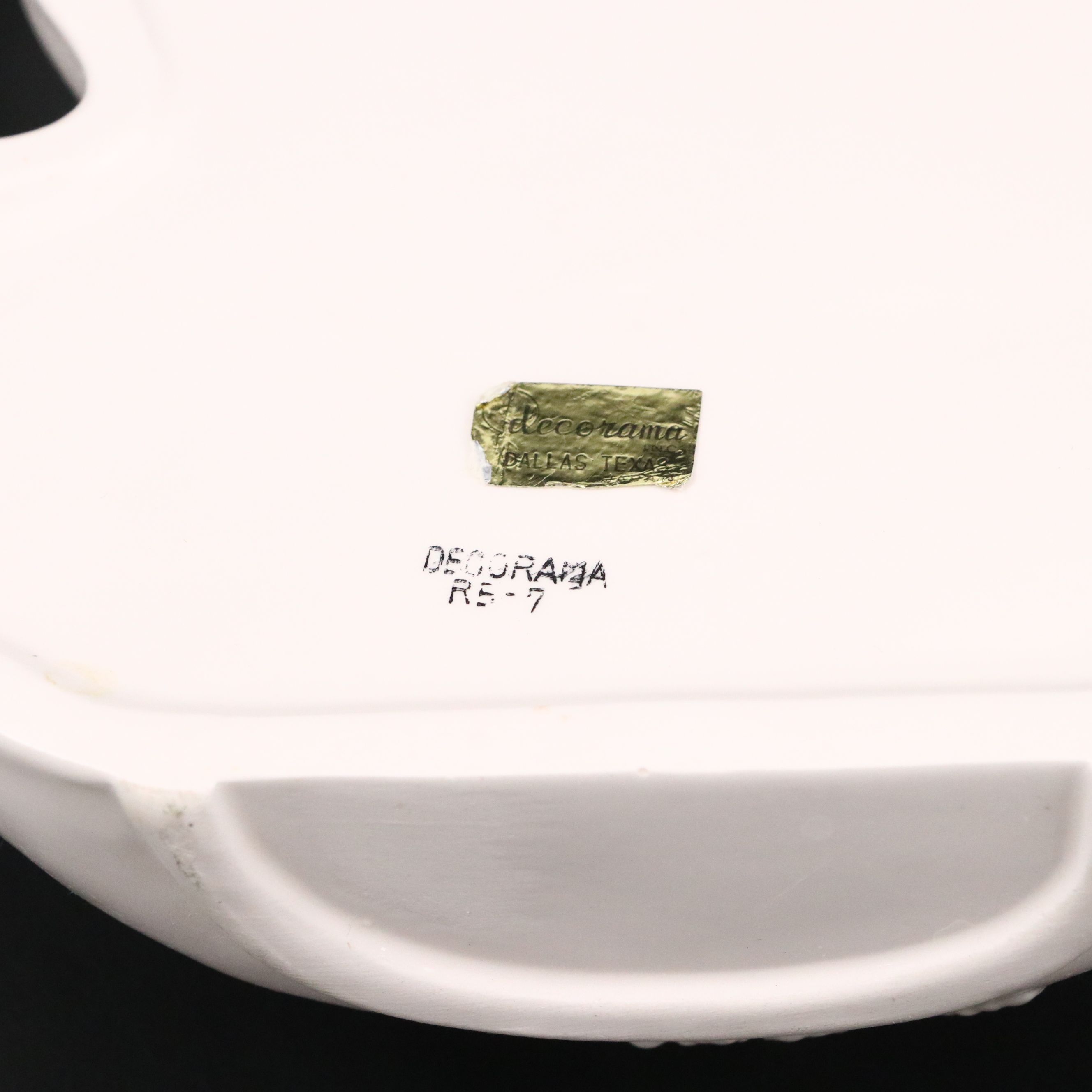 Decorama White Ceramic Pitcher and Basin Figural Wall Pockets, Mid-20th Century