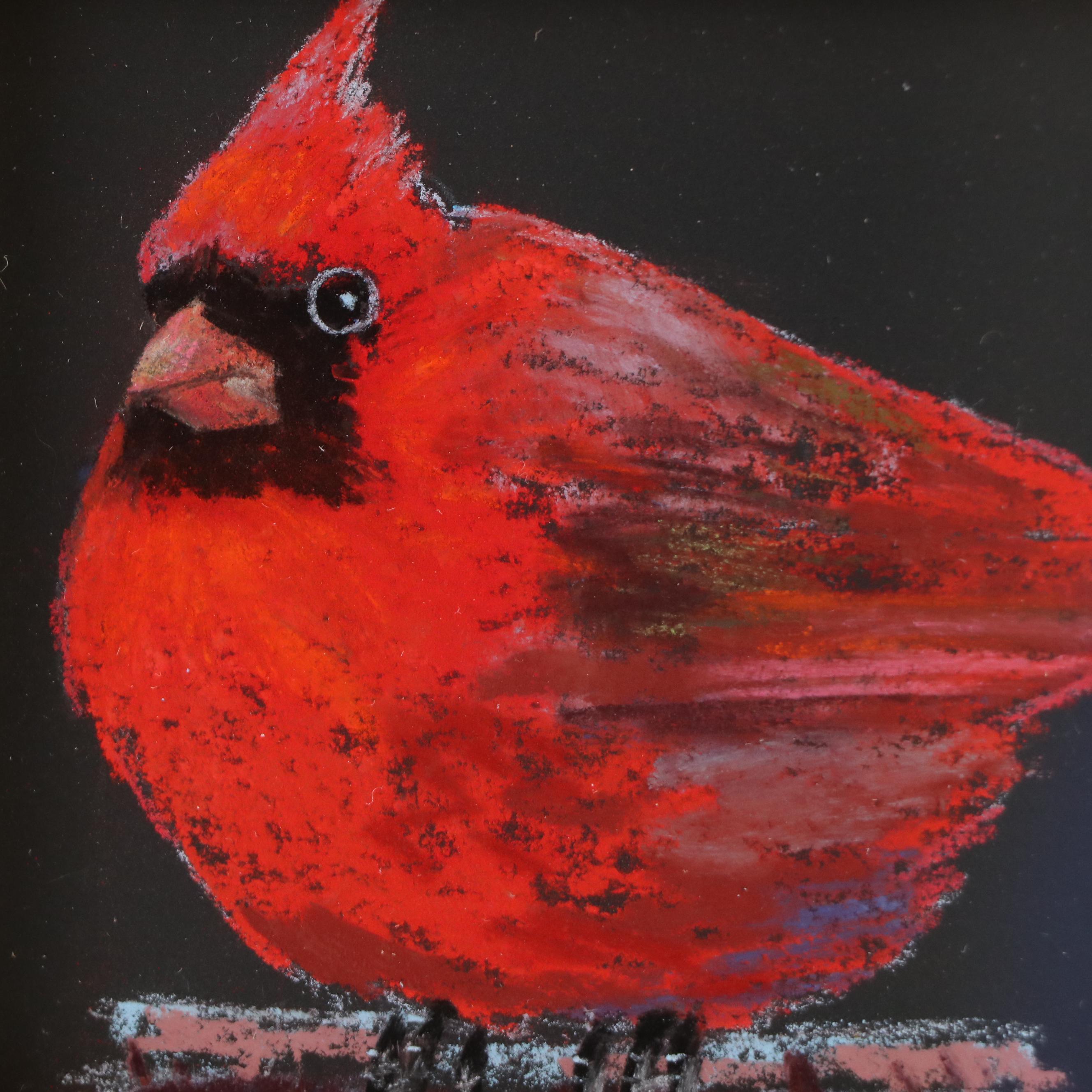 Sunkyung Choi Pastel Drawing of Cardinal, 21st Century