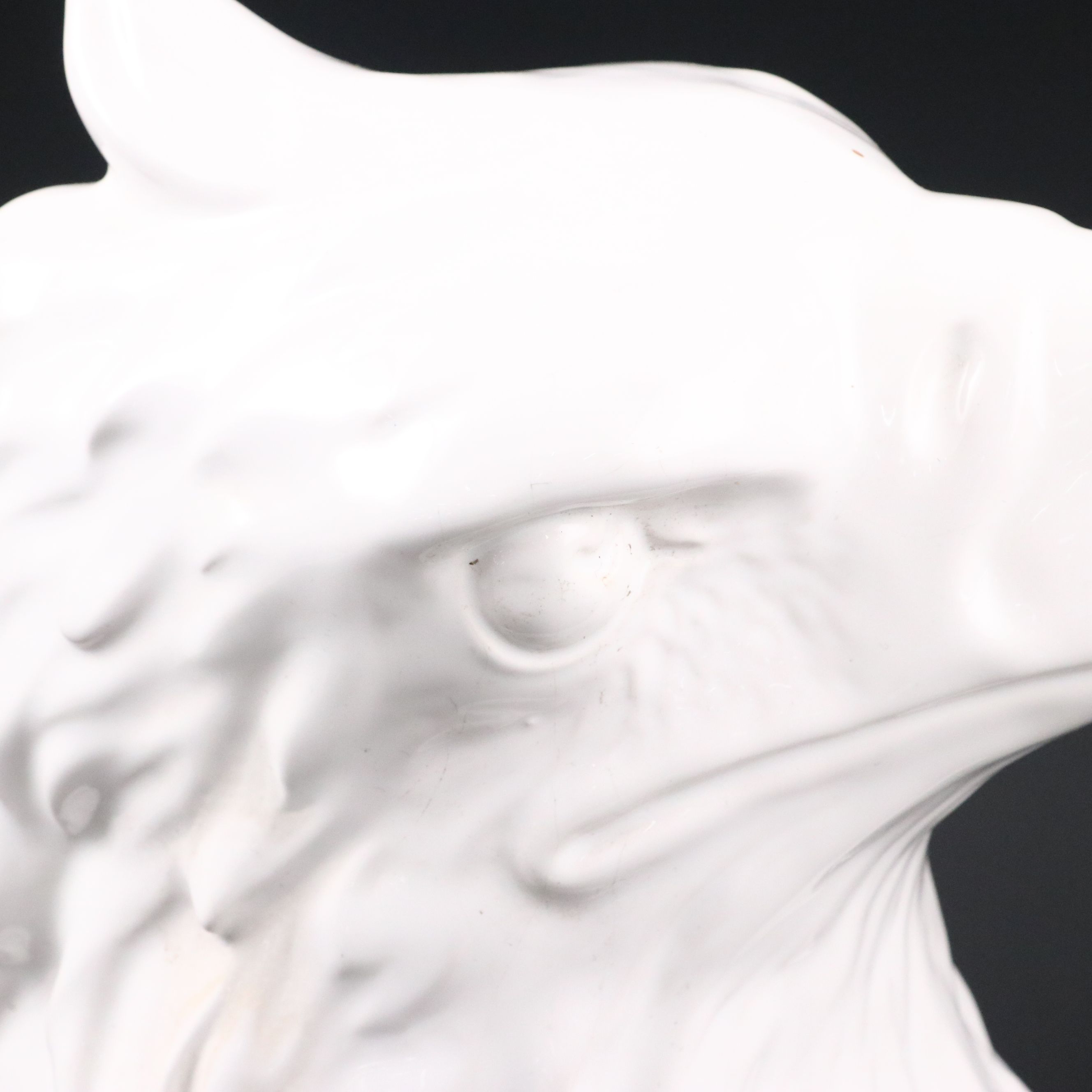 White Ceramic Eagle Bust, Mid-20th Century