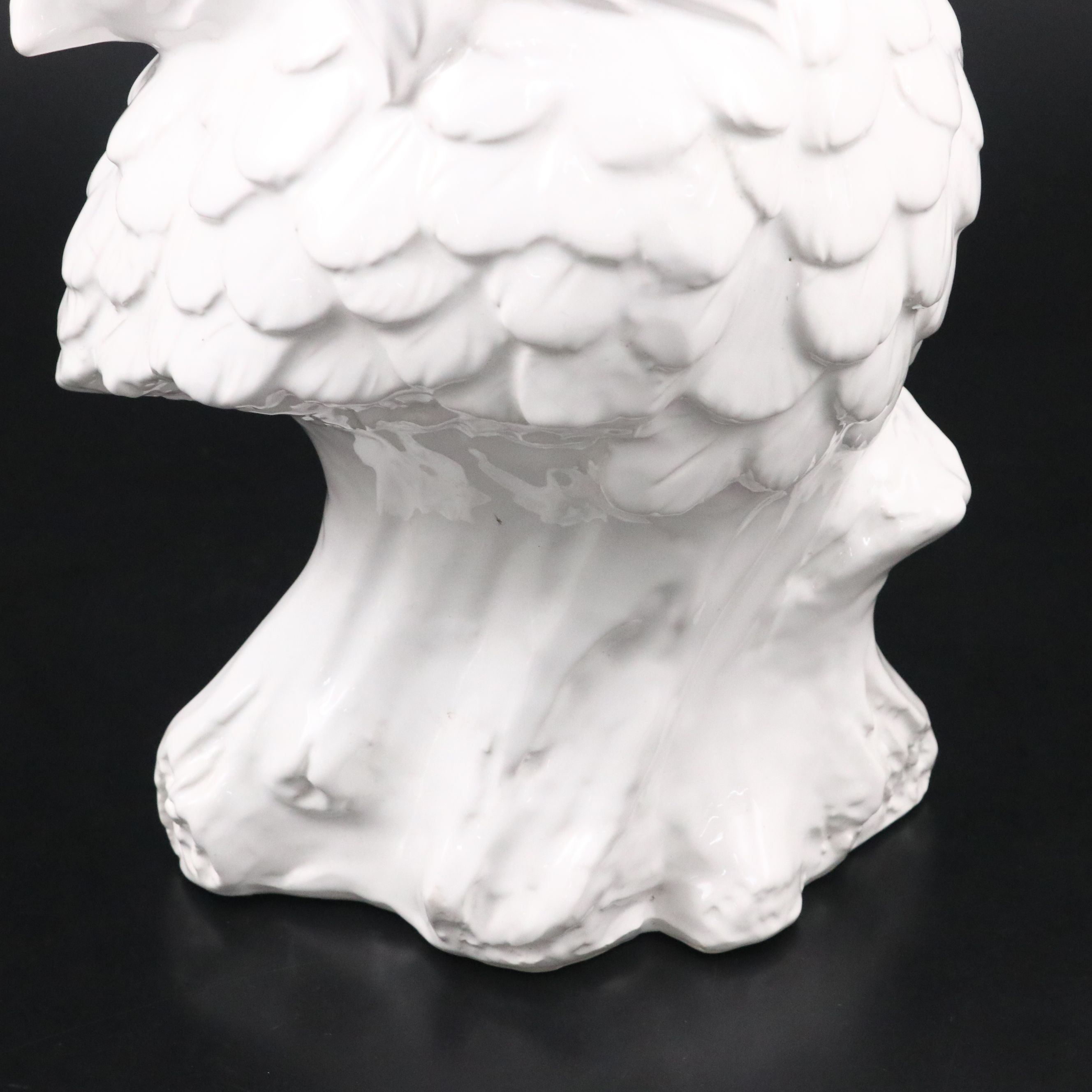 White Ceramic Eagle Bust, Mid-20th Century