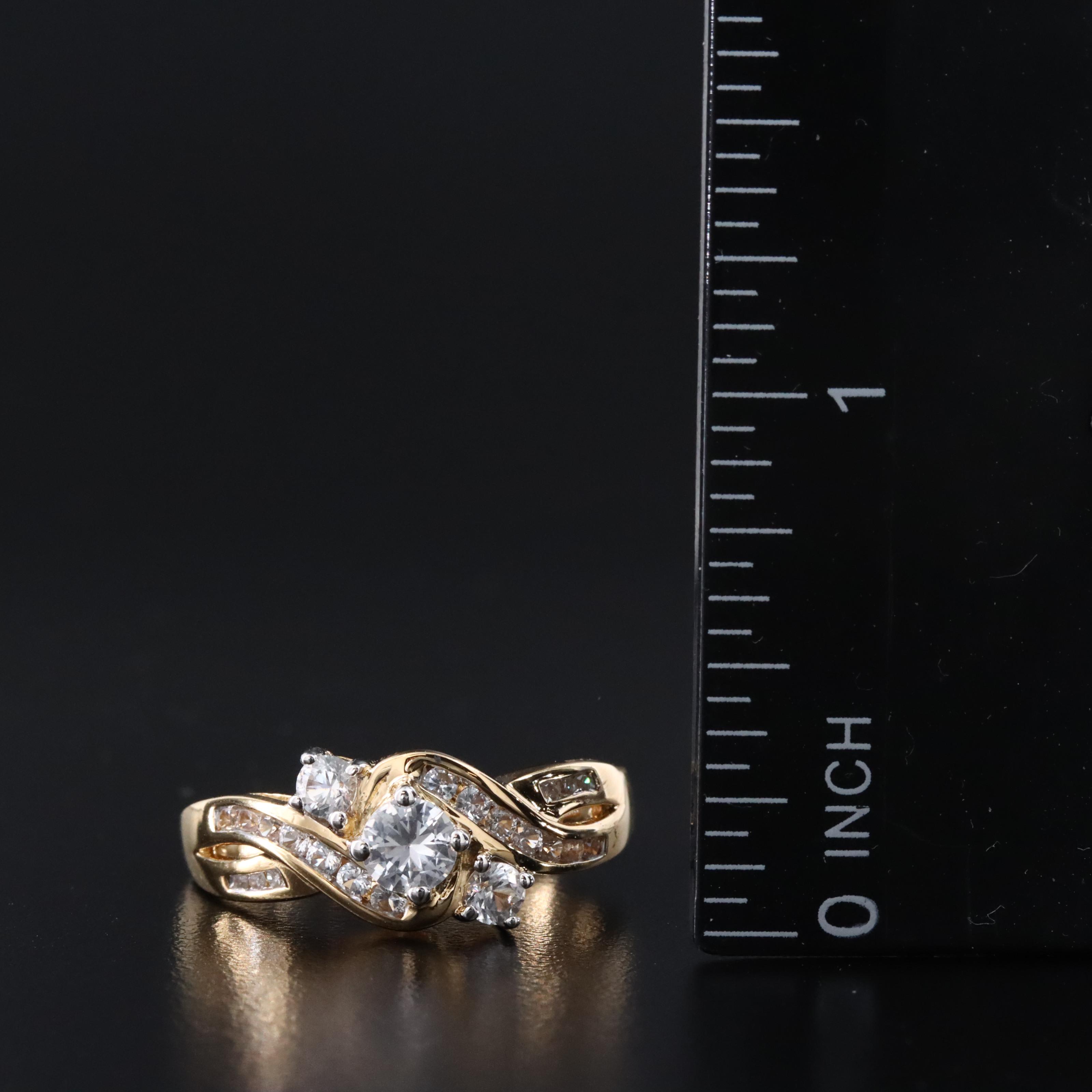 Sterling White Sapphire and Diamond Ring