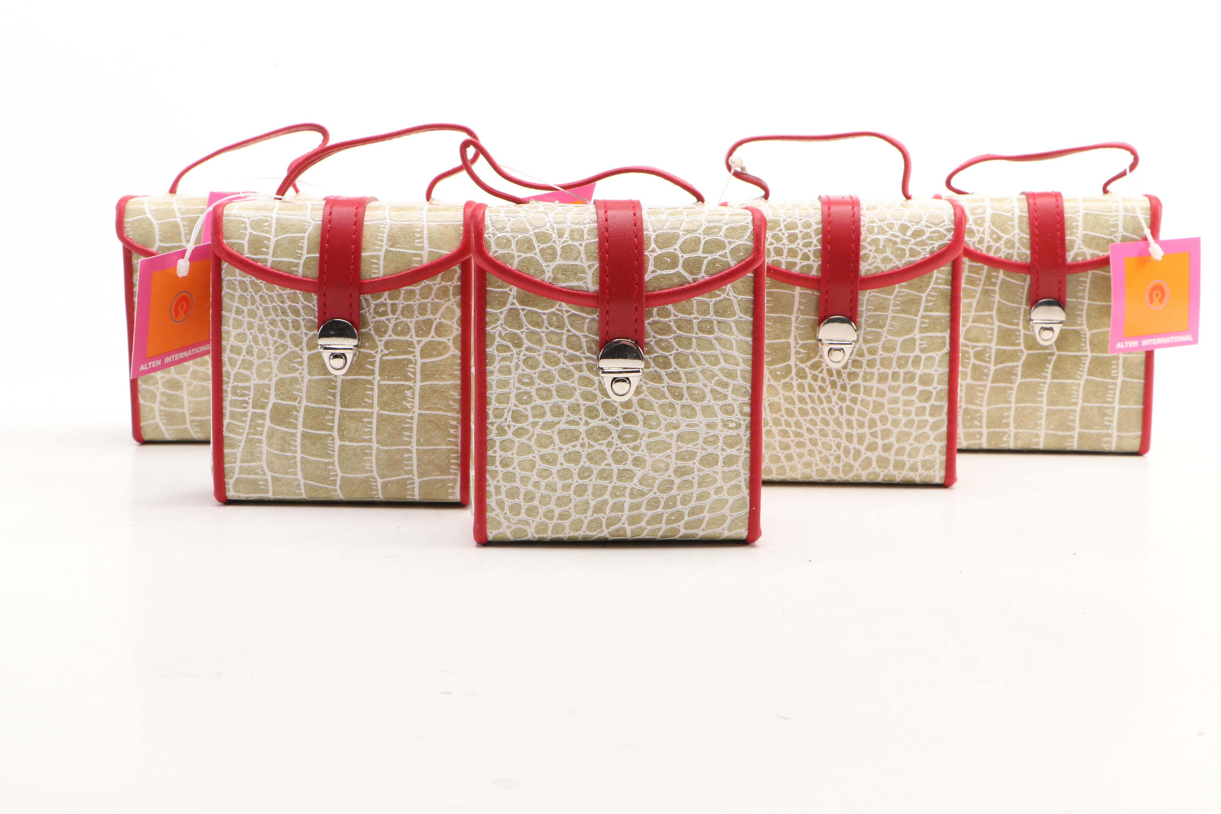 Alten International Faux Crocodile Embossed Jewelry Cases