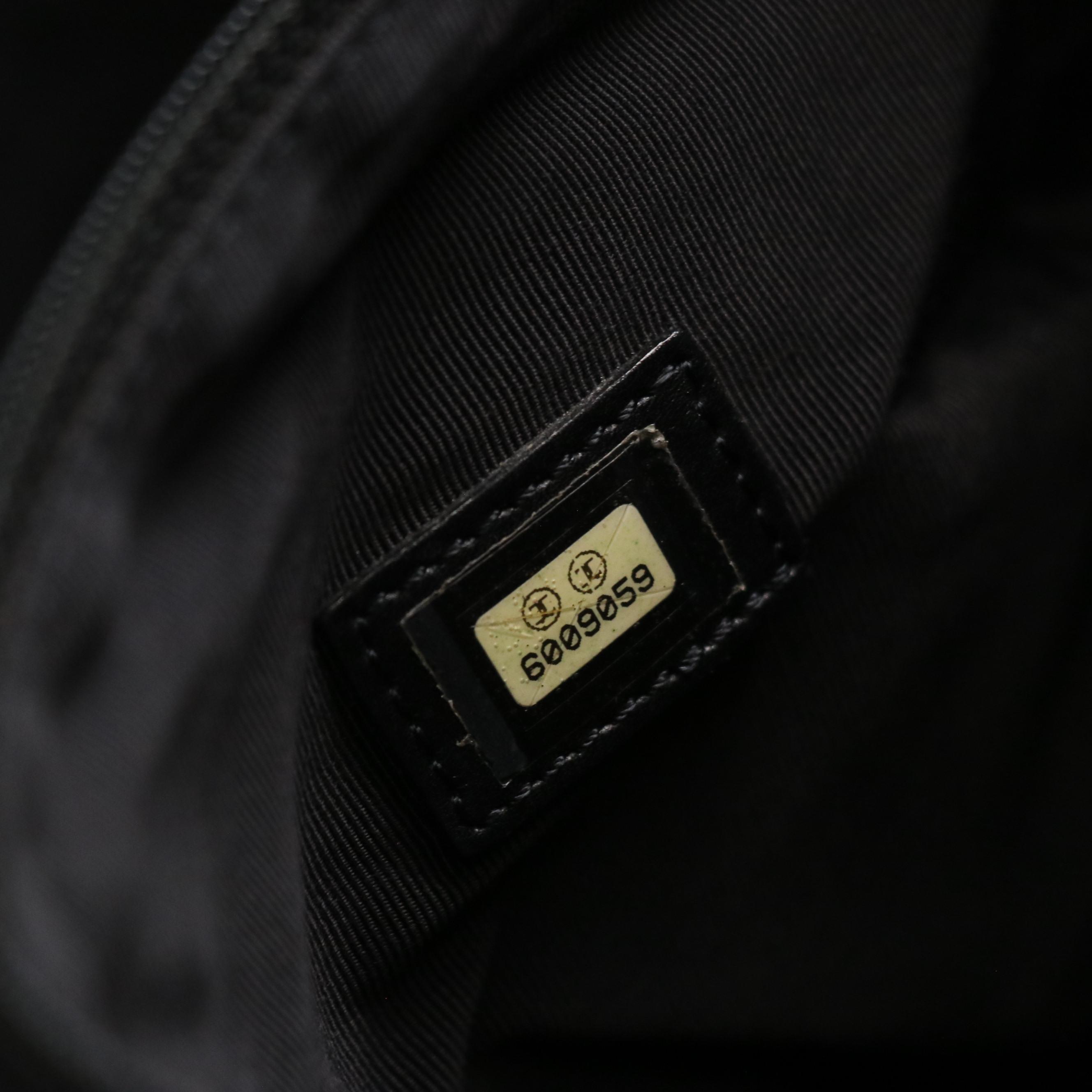 Chanel CC Stitched Tote Bag in Shiny Black Caviar Leather