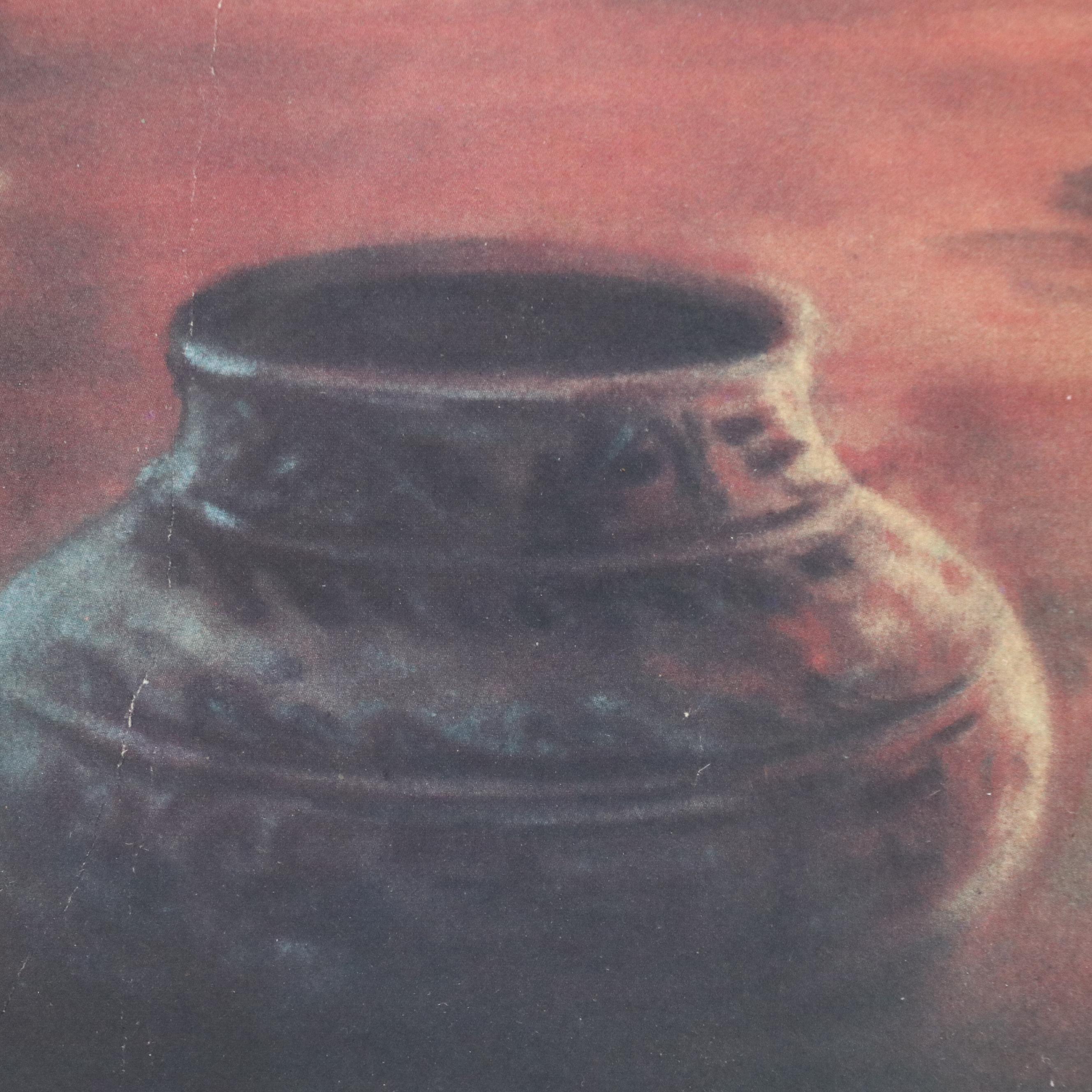 Clarence Thorpe Offset Lithograph of Indigenous Person Holding Corn, Circa 1970