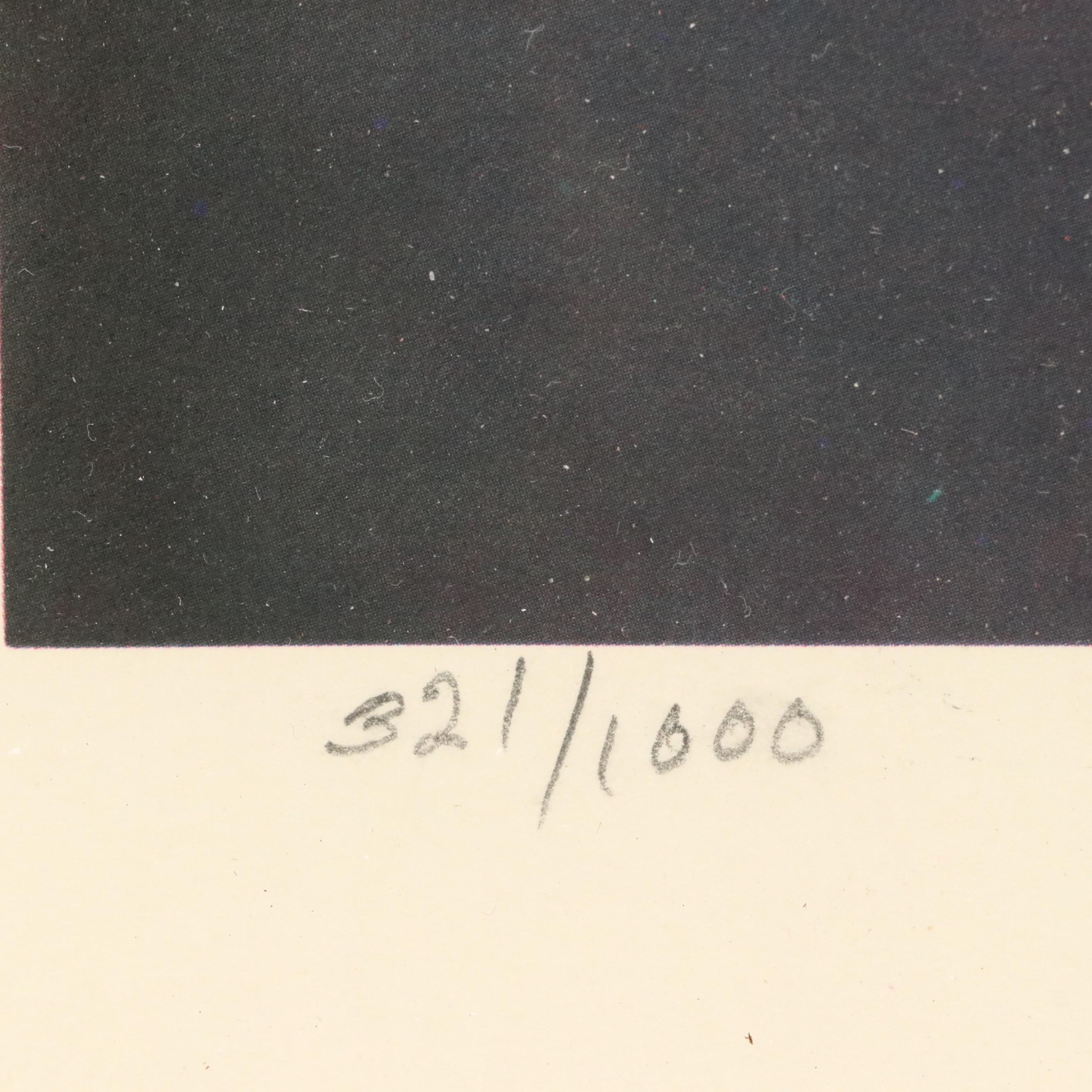 Clarence Thorpe Offset Lithograph of Indigenous Person Holding Corn, Circa 1970